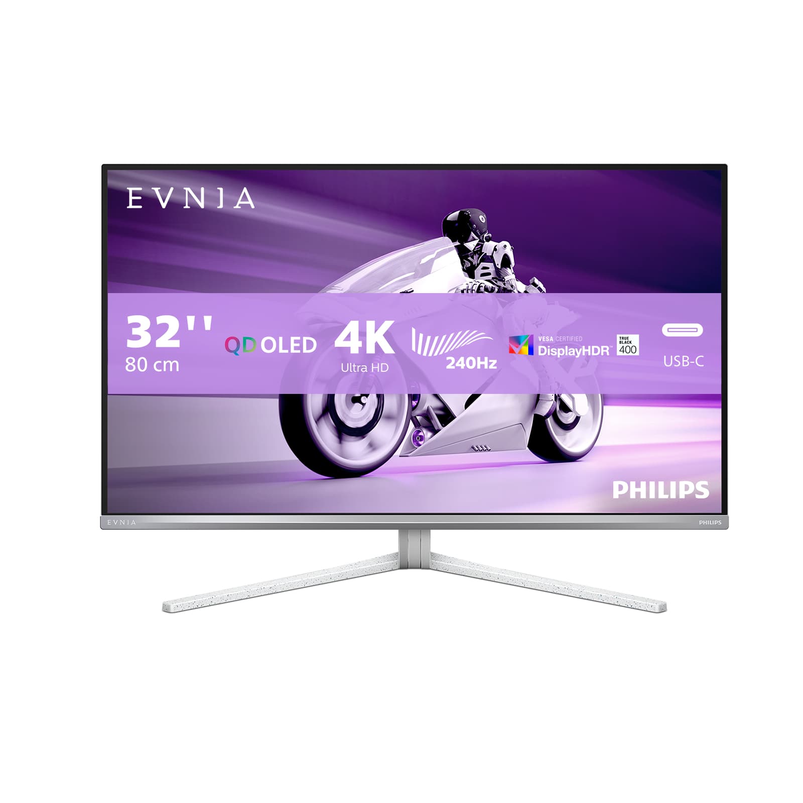 Philips Evnia 8000 32M2N8900/00 écran plat de PC 80 cm (31.5") 3840 x 2160 pixels 4K Ultra HD QD-OLED Blanc