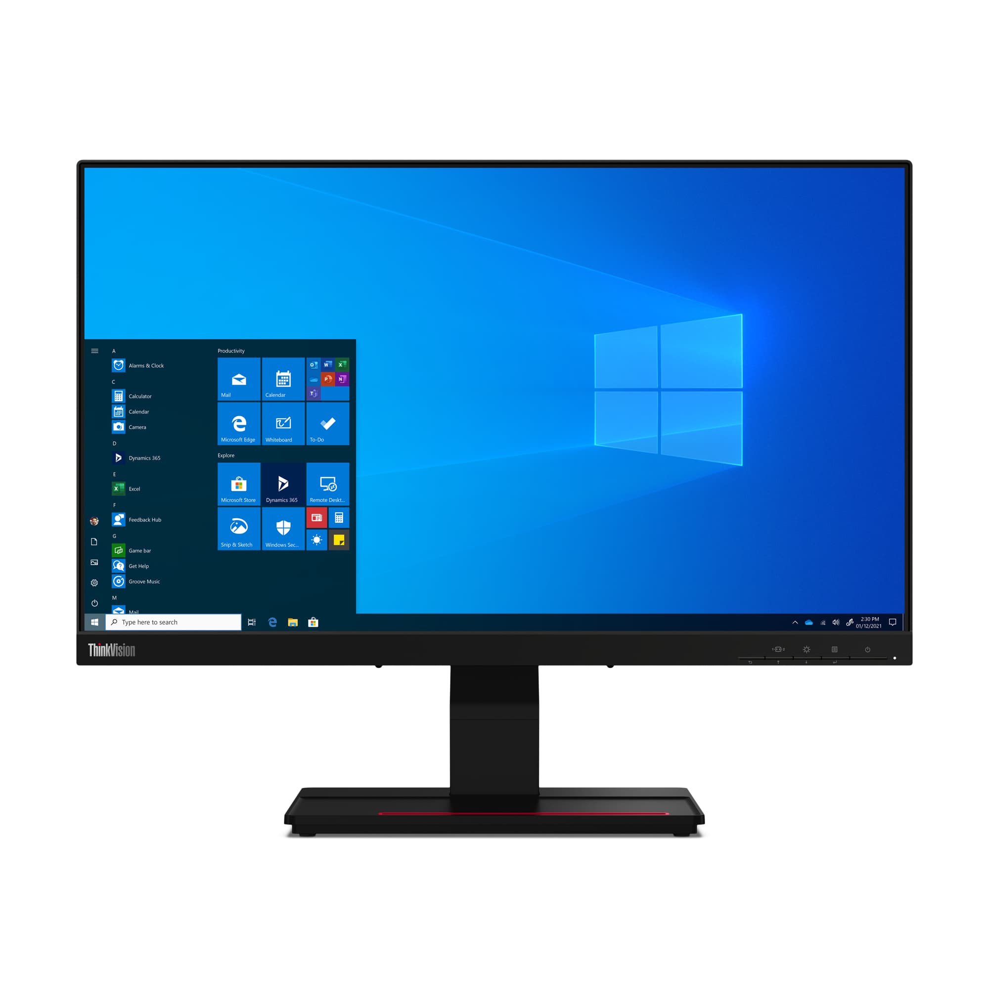 Lenovo ThinkVision T24t-20 écran plat de PC 60,5 cm (23.8") 1920 x 1080 pixels Full HD LED Écran tactile Capacité Noir