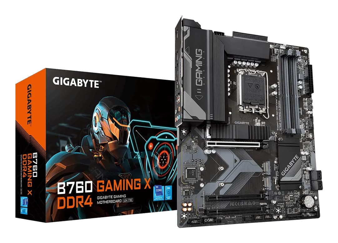 GIGABYTE B760 GAMING X DDR4 Carte Mère - Prend en charge les processeurs Intel Core de 14e génération, VRM numérique 8+1+1 phases, jusqu'à 5333MHz DDR4 (OC), 3xPCIe 4.0 M.2, LAN 2.5GbE, USB 3.2 Gen 2