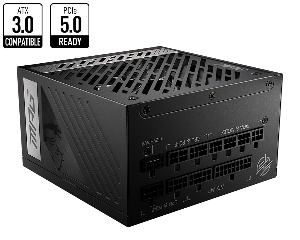 MSI MPG A850G PCIE5 unité d'alimentation d'énergie 850 W 24-pin ATX ATX Noir