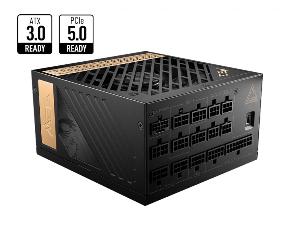 MSI MEG AI1300P PCIE5 unité d'alimentation d'énergie 1300 W 24-pin ATX ATX Noir