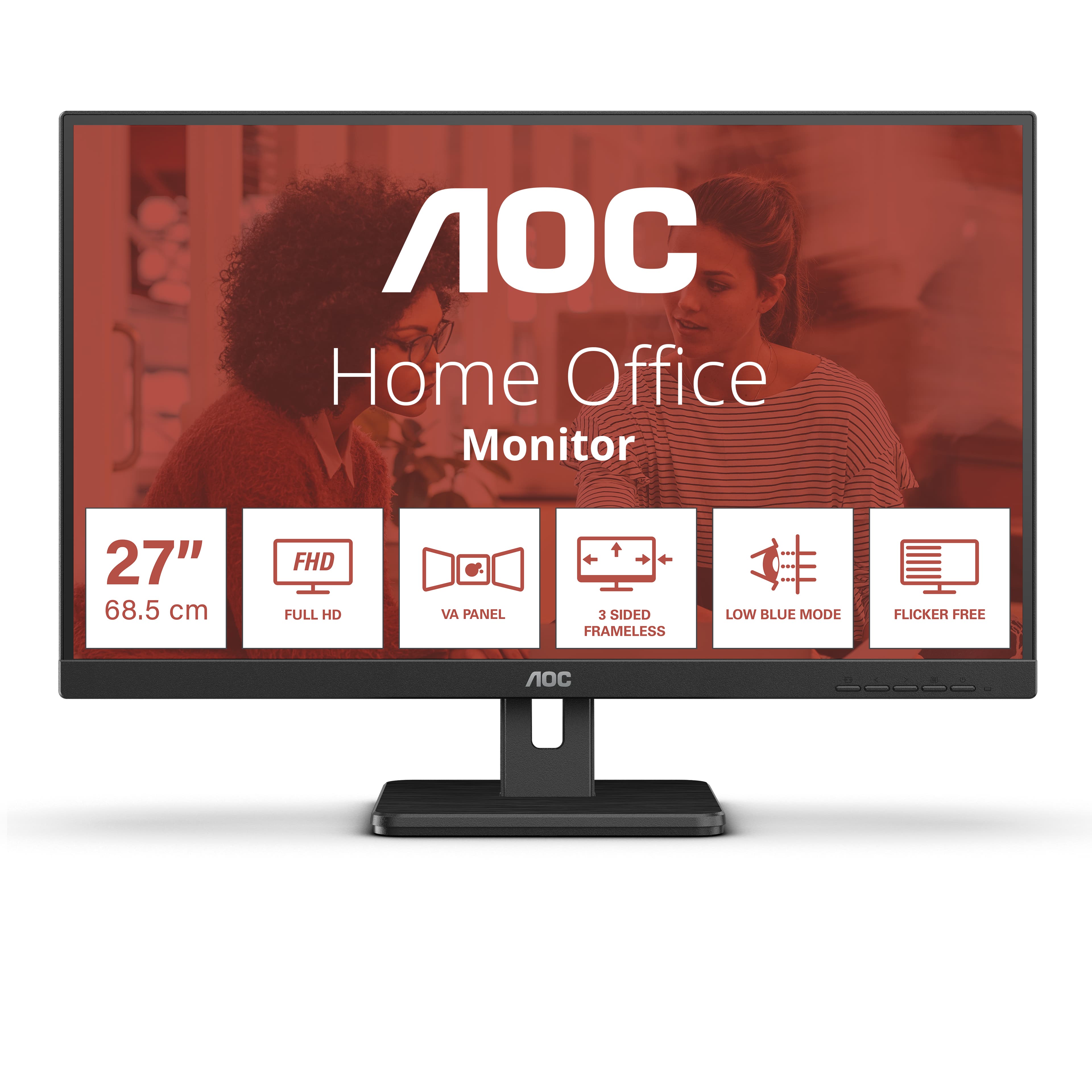AOC 27E3UM écran plat de PC 68,6 cm (27") 1920 x 1080 pixels Full HD Noir