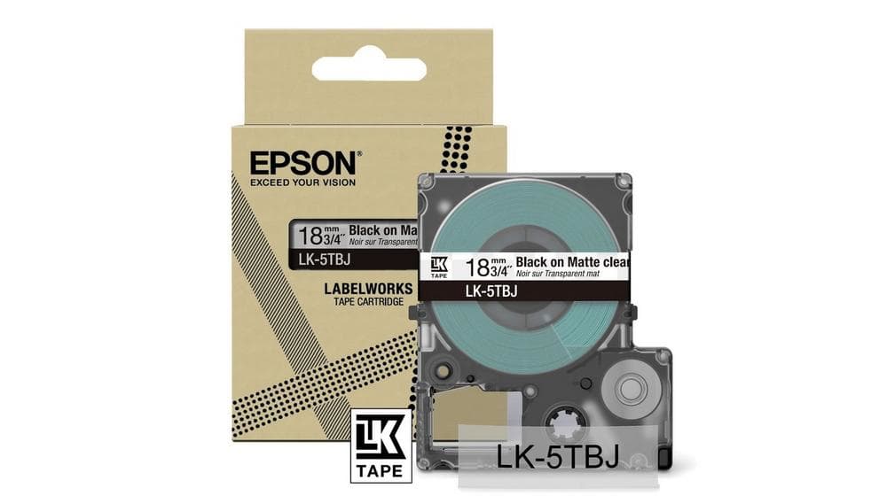 Epson LK-5TBJ Noir, Transparent