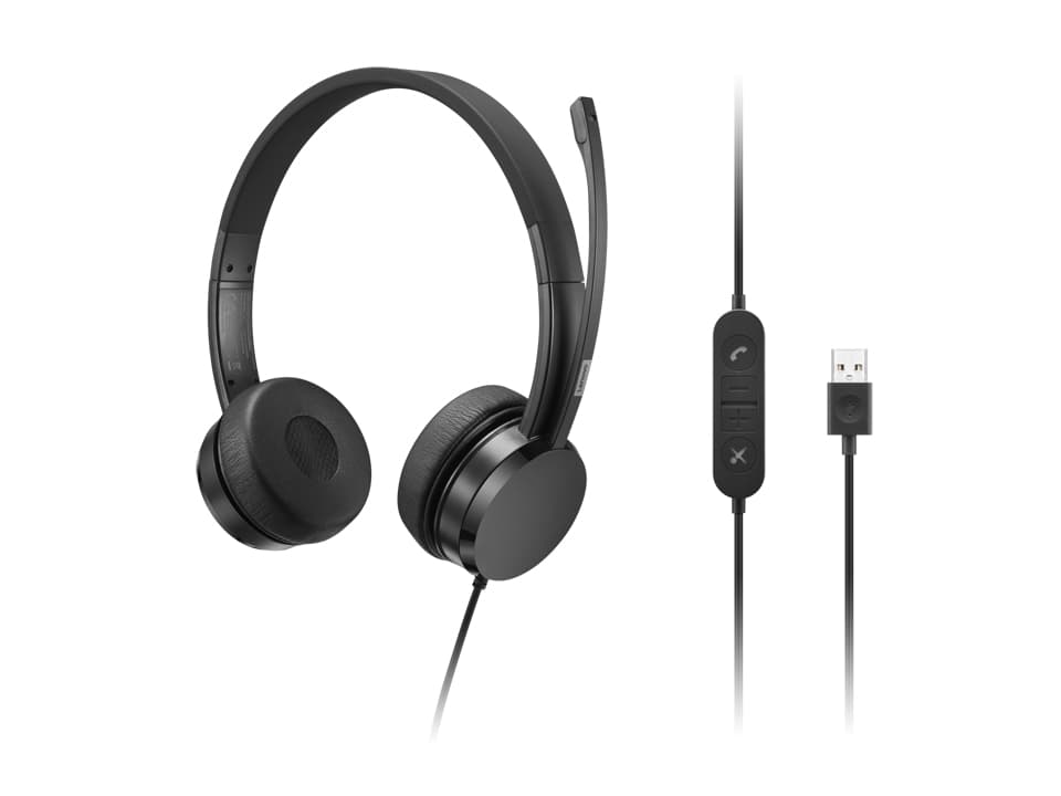 Lenovo 4XD1K18260 casque Avec fil Arceau Musique/Quotidien USB Type-A Noir