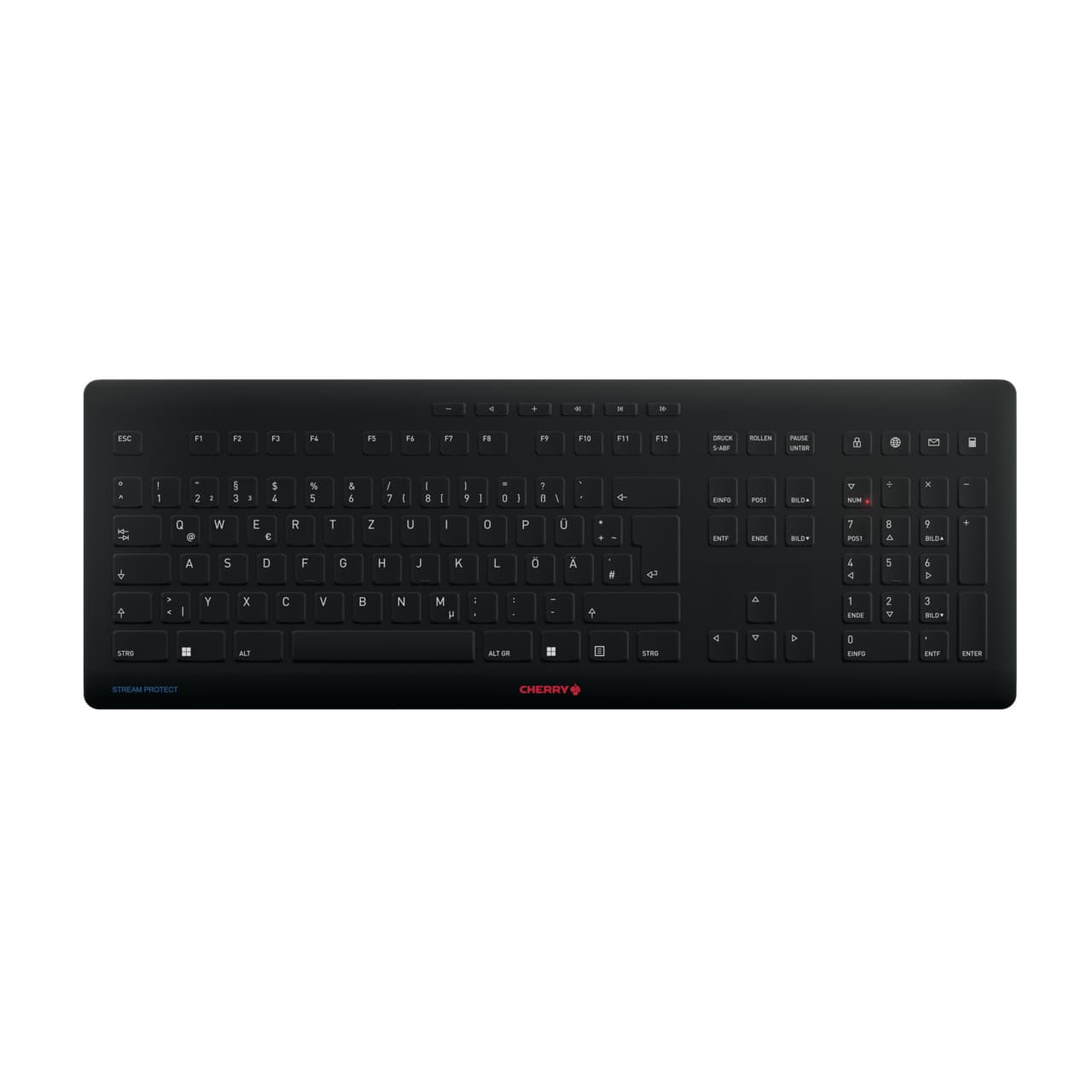 CHERRY Stream clavier Universel FR sans fil +USB QWERTZ Allemand Noir