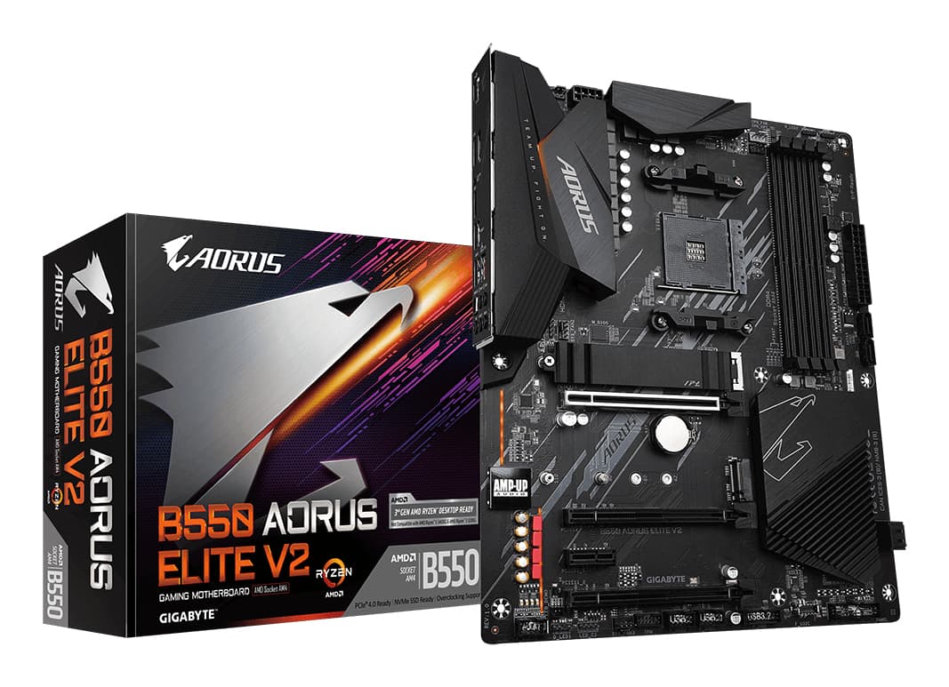 GIGABYTE B550 AORUS ELITE V2 Carte mère - Processeurs AMD Ryzen 5000, VRM 12+2 phases, jusqu'à 4733 MHz DDR4, 1xPCIe 4.0 + 1xPCIe 3.0 M.2, LAN 2.5GbE, USB 3.2 Gen 2
