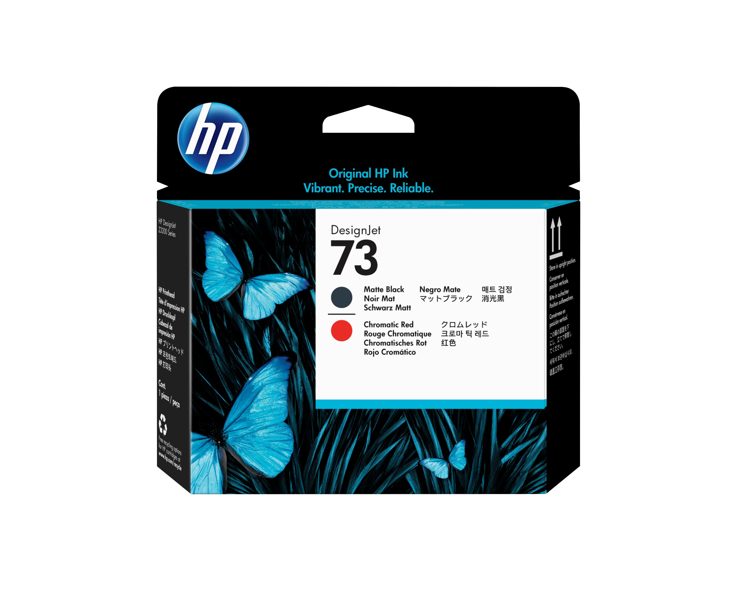 HP 73 tête d'impression DesignJet noir mat et rouge chromatique