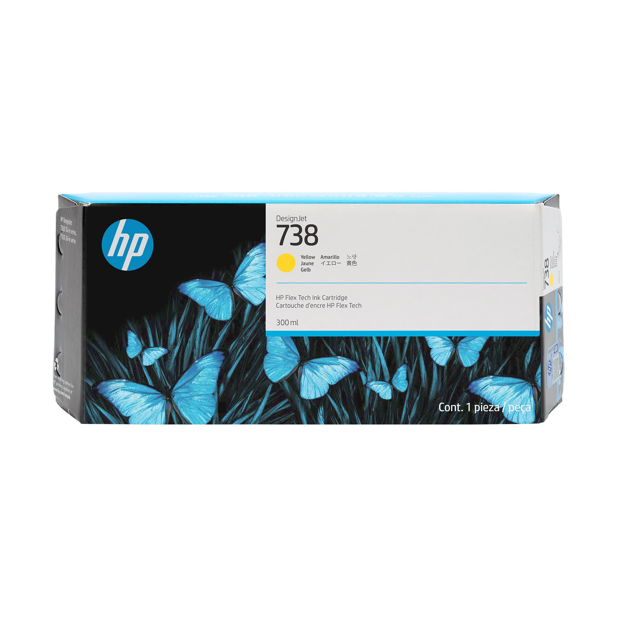 HP Cartouche d’encre DesignJet 738, jaune, 300 ml
