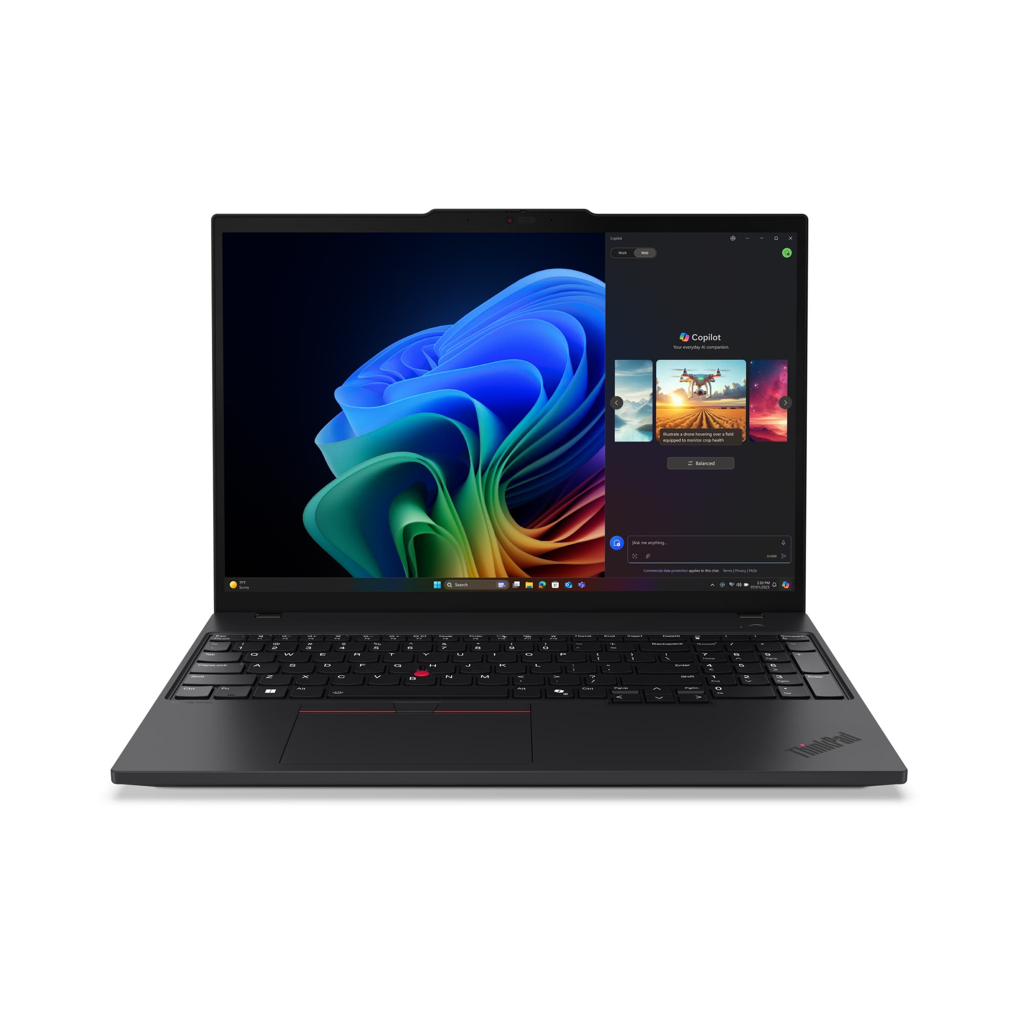 Lenovo ThinkPad T16 Gen 4 (AMD) Copilot+ PC AMD Ryzen AI 7 350 Ordinateur portable 40,6 cm (16") WUXGA 32 Go DDR5-SDRAM 1 To SSD Wi-Fi 7 (802.11be) Windows 11 Pro Français Noir