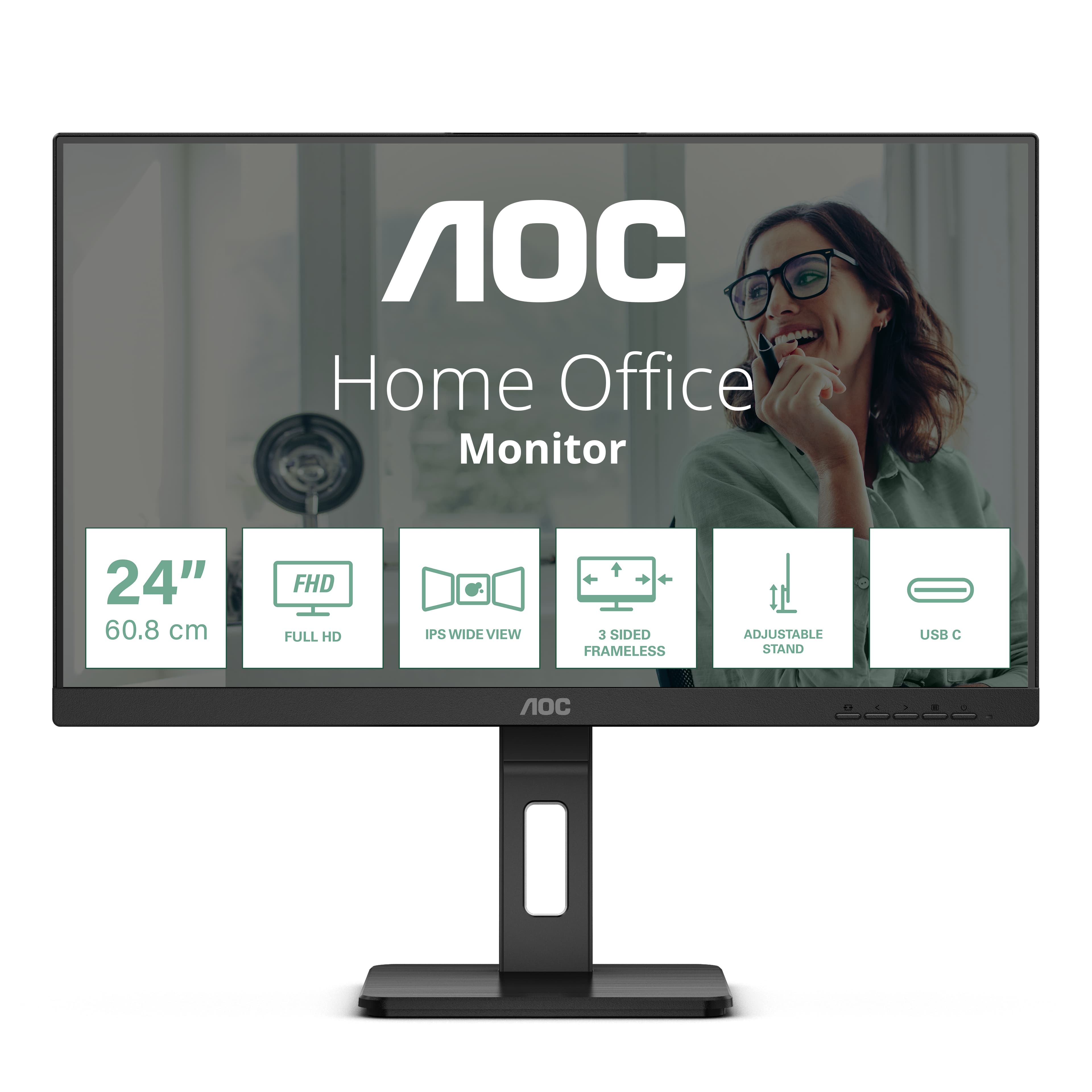 AOC 24P3CV écran plat de PC 60,5 cm (23.8") 1920 x 1080 pixels Full HD LED Noir