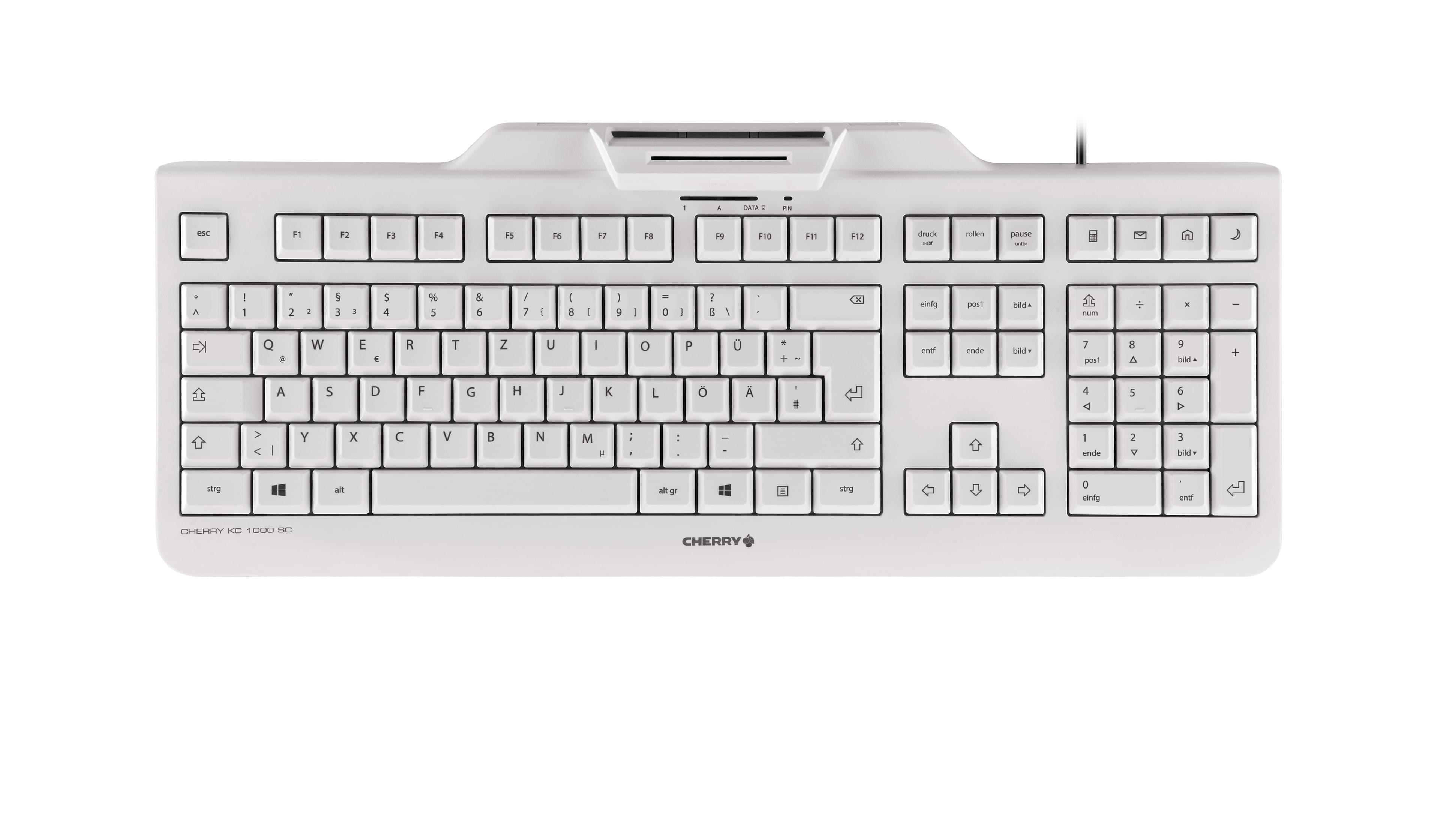 CHERRY KC 1000 SC clavier Bureau USB QWERTZ Allemand Gris