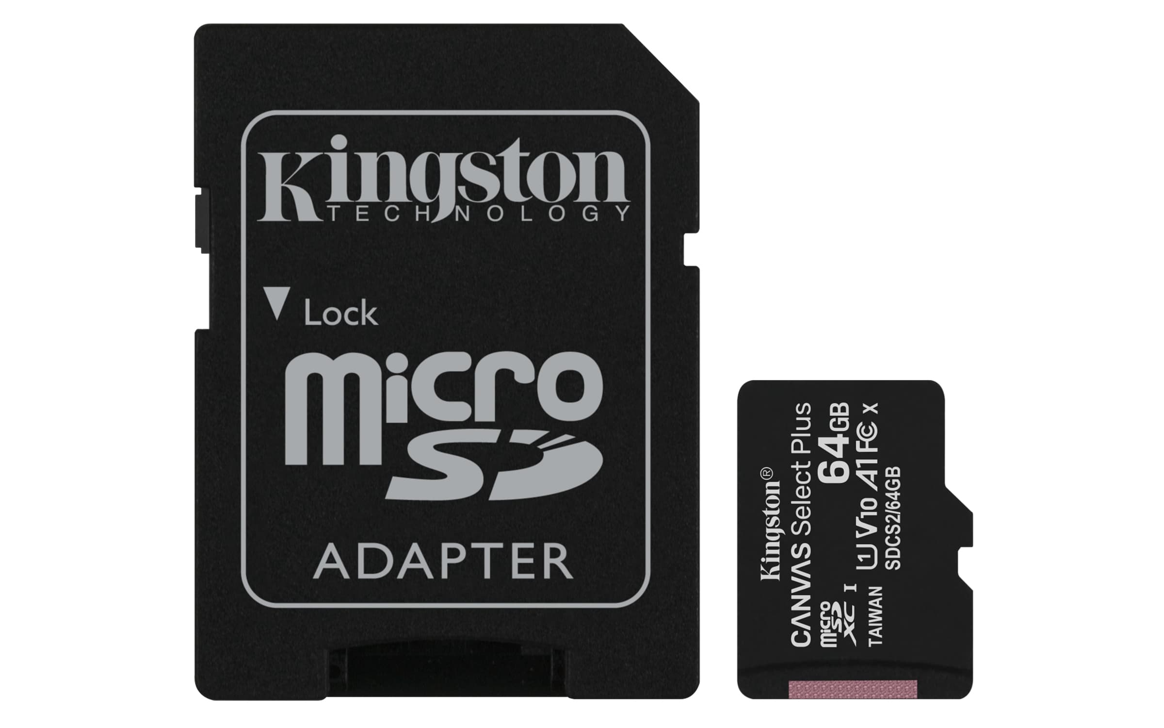 Kingston Technology Canvas Select Carte micSDXC Plus 100R A1 C10 de 64 Go + ADP