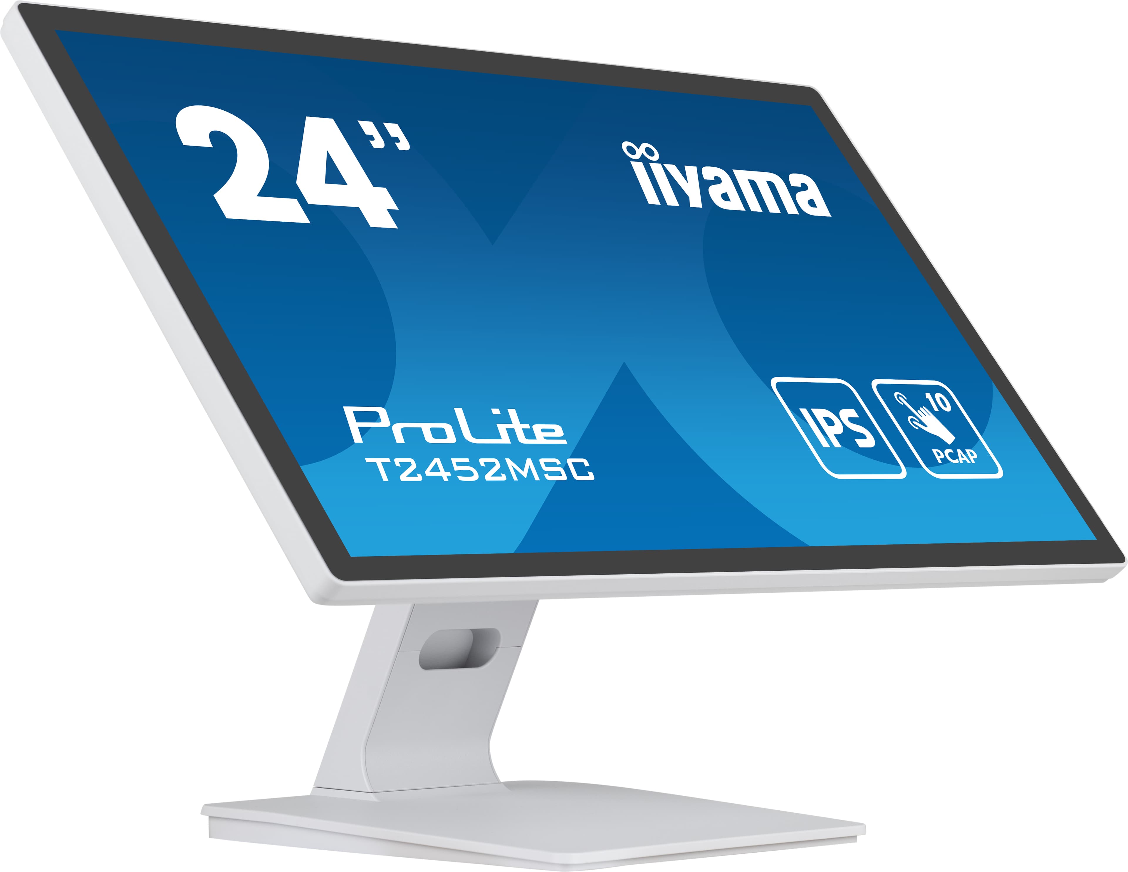 iiyama ProLite T2452MSC-W1 écran plat de PC 61 cm (24") 1920 x 1080 pixels Full HD LCD Écran tactile Multi-utilisateur Blanc