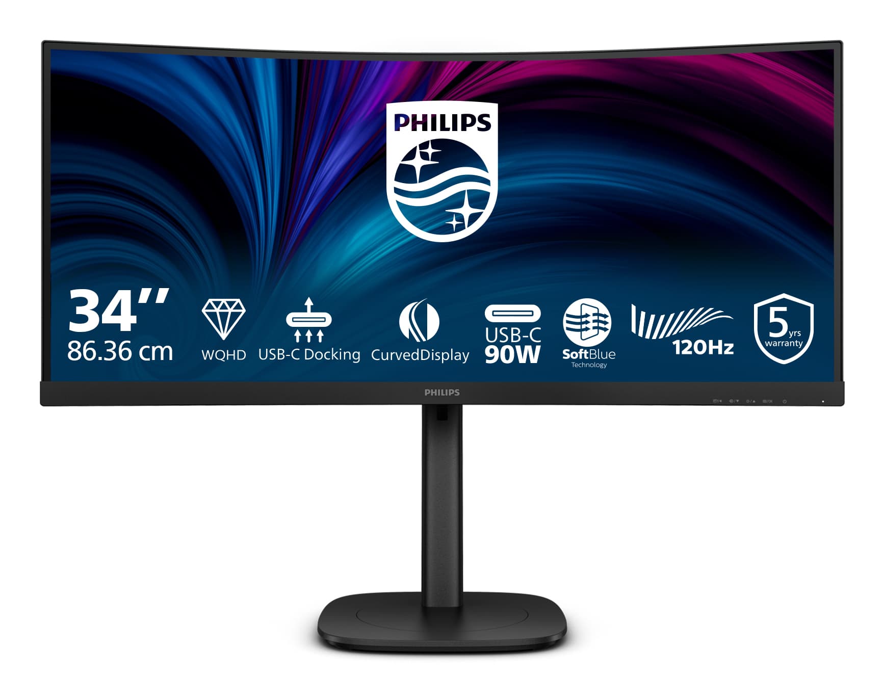 Philips 3000 series 34B2U3600C/00 écran plat de PC 86,4 cm (34") 3440 x 1440 pixels Wide Quad HD LCD Noir