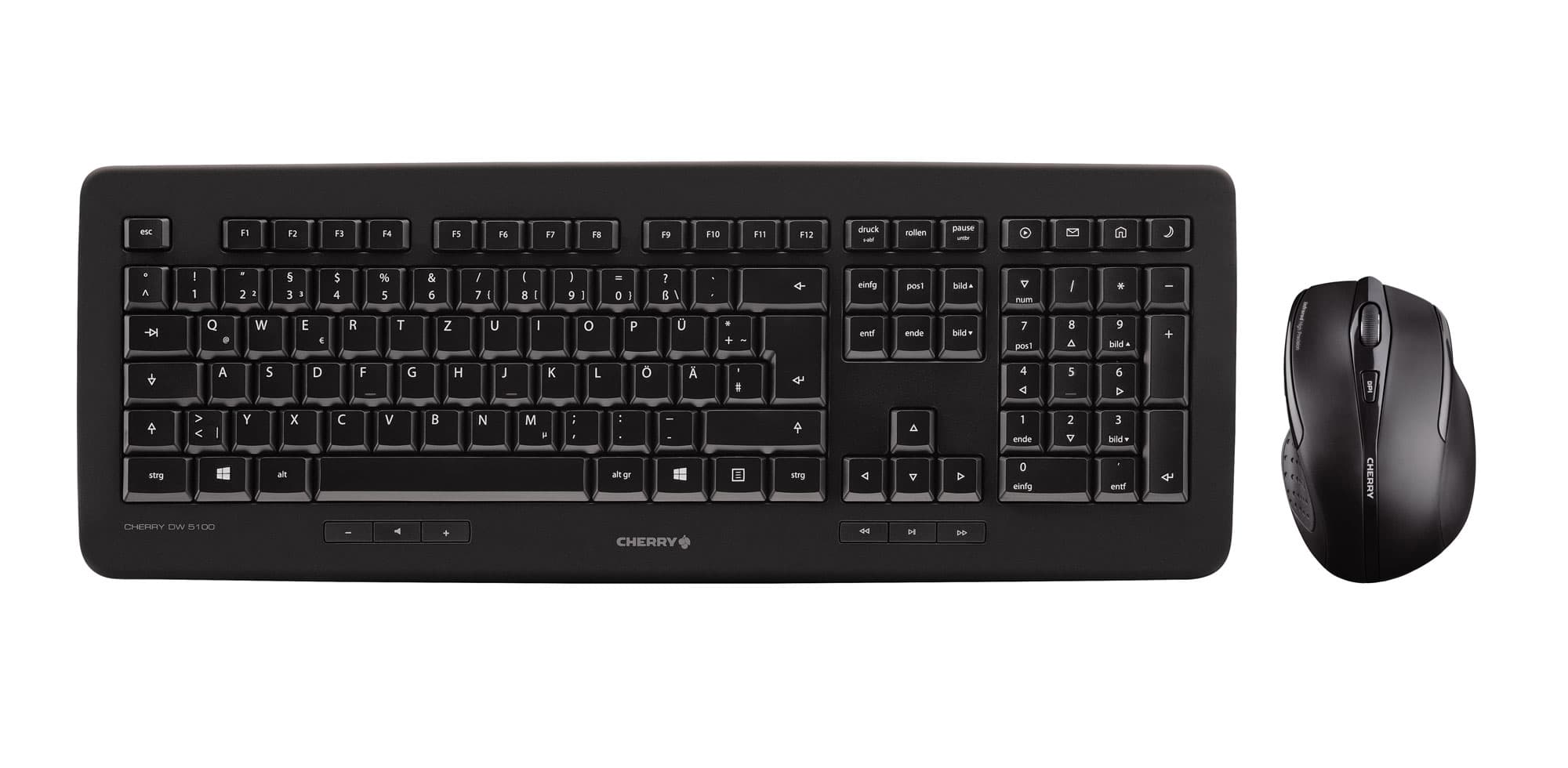 CHERRY DW 5100 clavier Souris incluse Universel RF sans fil QWERTZ Allemand Noir