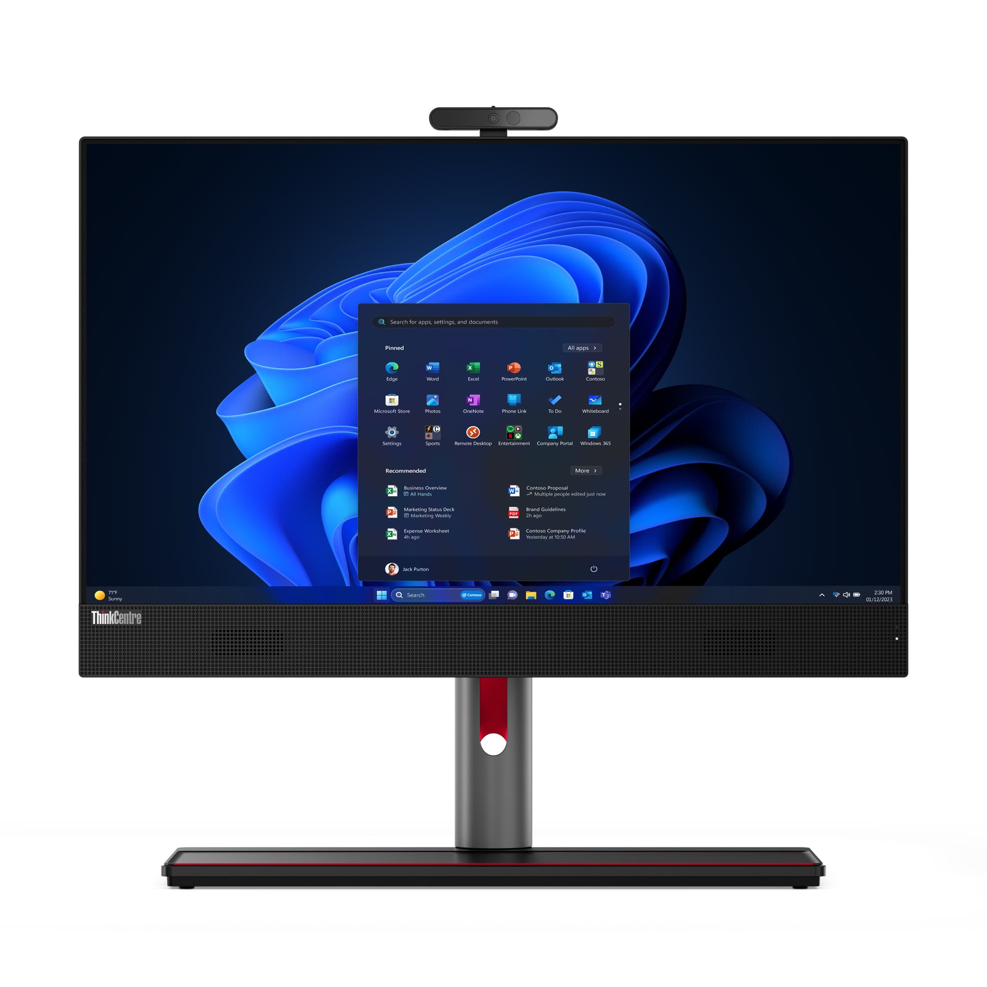 Lenovo ThinkCentre M90a Gen 5 Intel® Core™ i7 i7-14700 60,5 cm (23.8") 1920 x 1080 pixels PC All-in-One 16 Go DDR5-SDRAM 512 Go SSD Windows 11 Pro Wi-Fi 6E (802.11ax) Noir