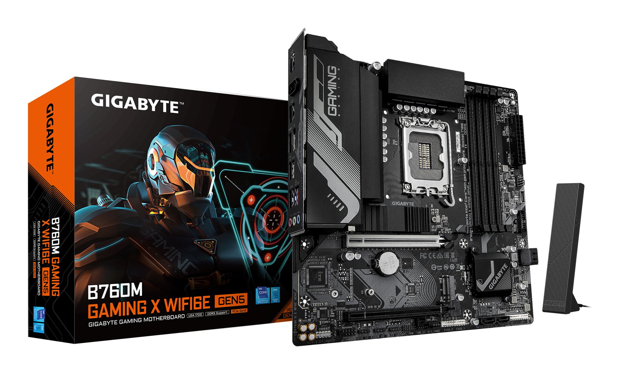 GIGABYTE B760M GAMING X WIFI6E GEN5 Carte Mère – Compatible avec les processeurs Intel Core 14e génération, VRM 8+1+1 phases, jusqu’à 5600 MHz DDR5, 2 x M.2 PCIe 4.0, Wi-Fi 6E, LAN 2.5 GbE, USB 3.2 Gen 1
