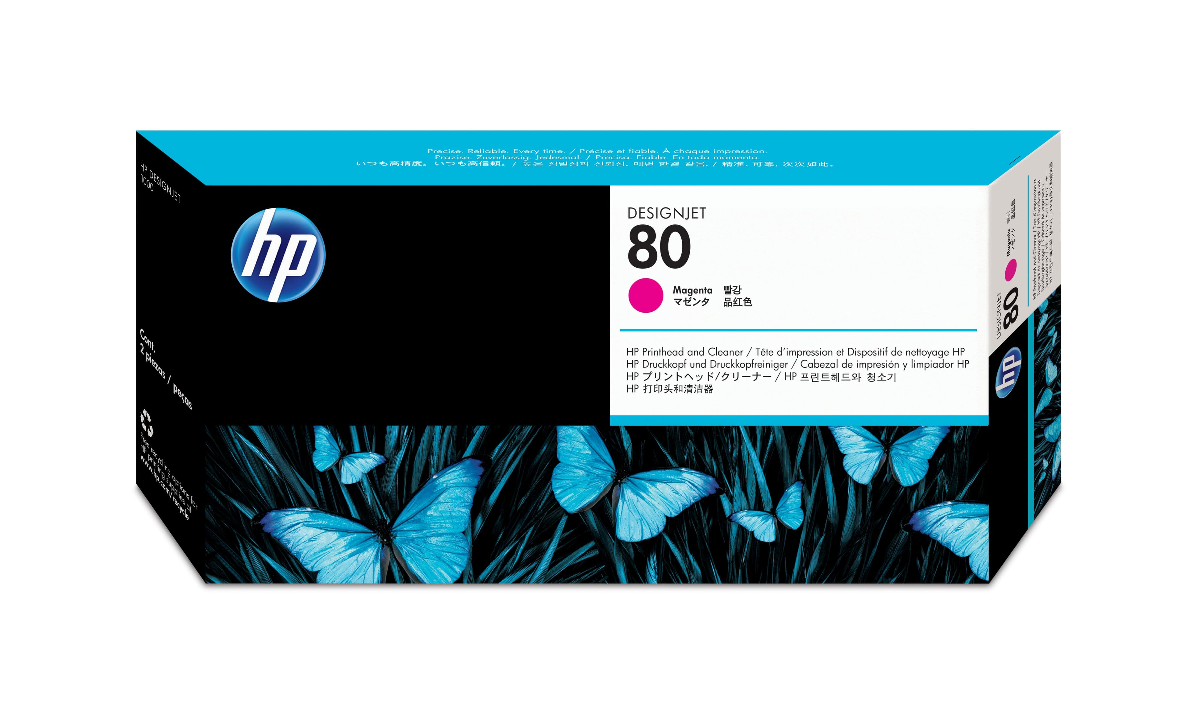 HP 80 tête d'impression magenta et dispositif de nettoyage