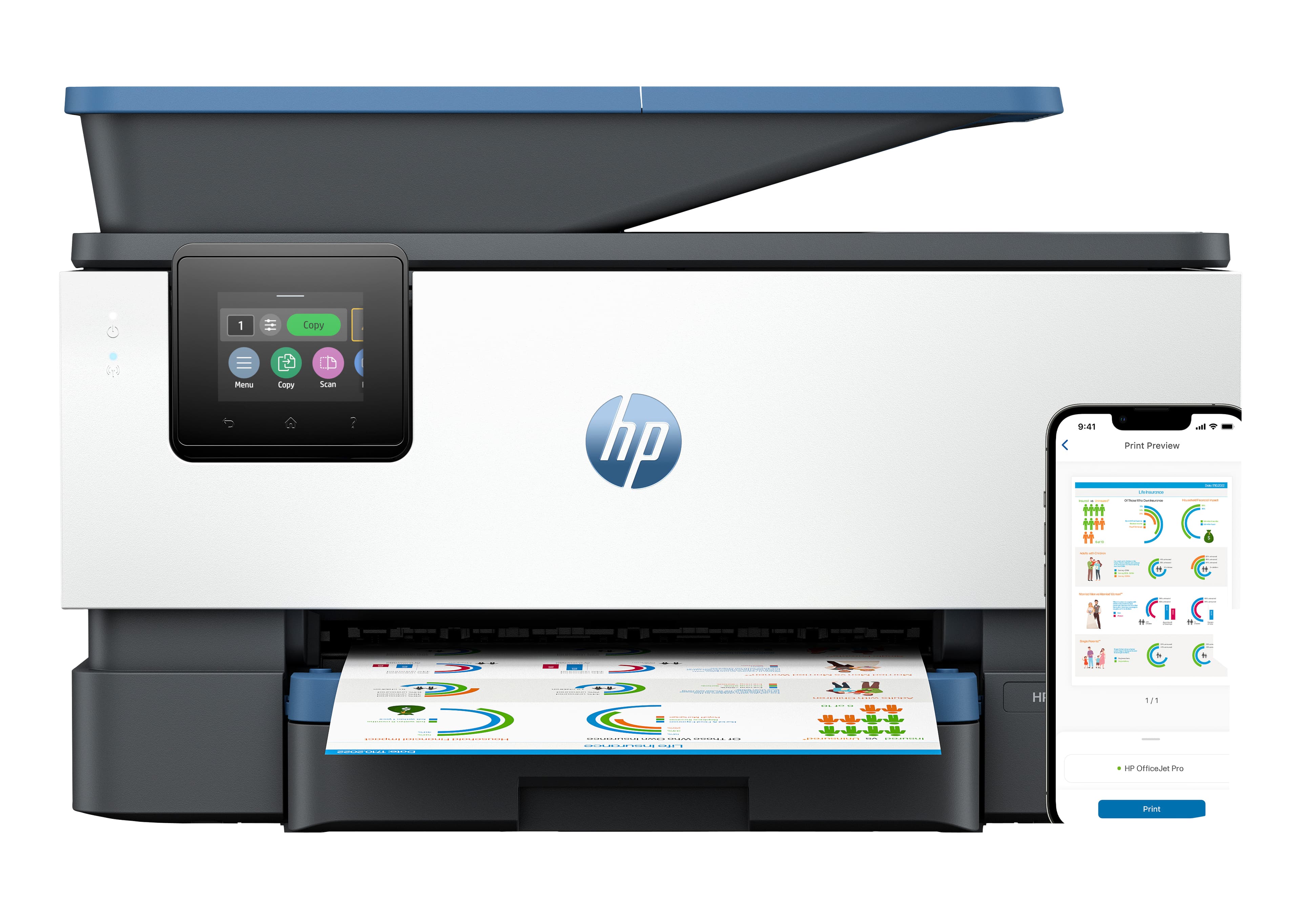 HP OfficeJet Pro 9125e Sans fil All-in-One Couleur Imprimante, Instant Ink; Impression recto-verso