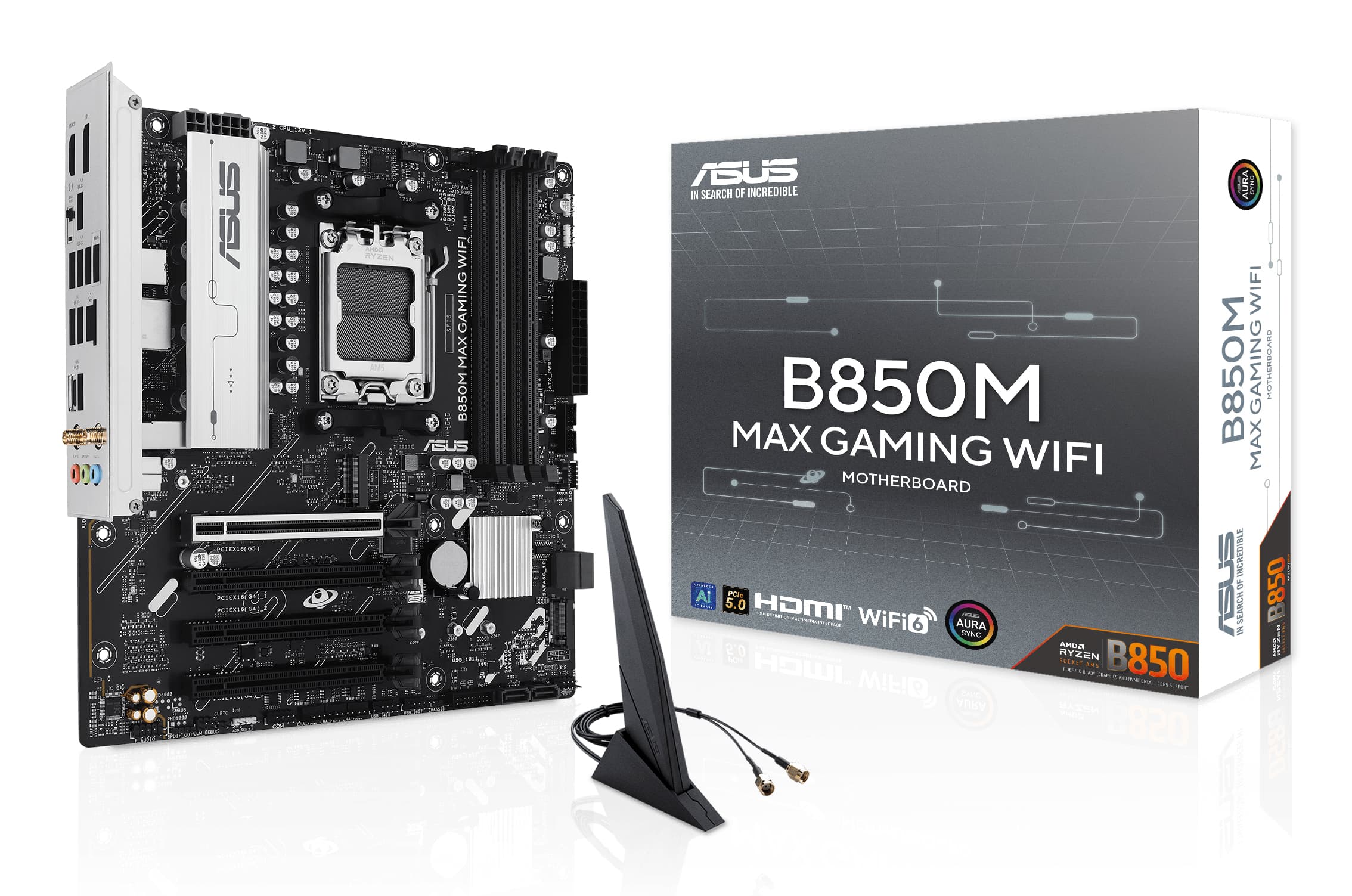 ASUS B850M MAX GAMING WIFI AMD B850 Emplacement AM5 micro ATX