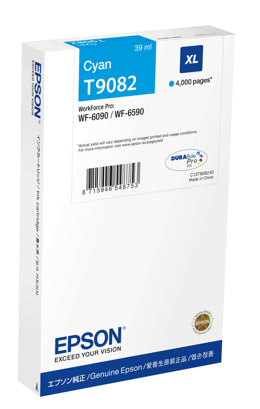 Epson C13T90824N cartouche d'encre 1 pièce(s) Original Cyan