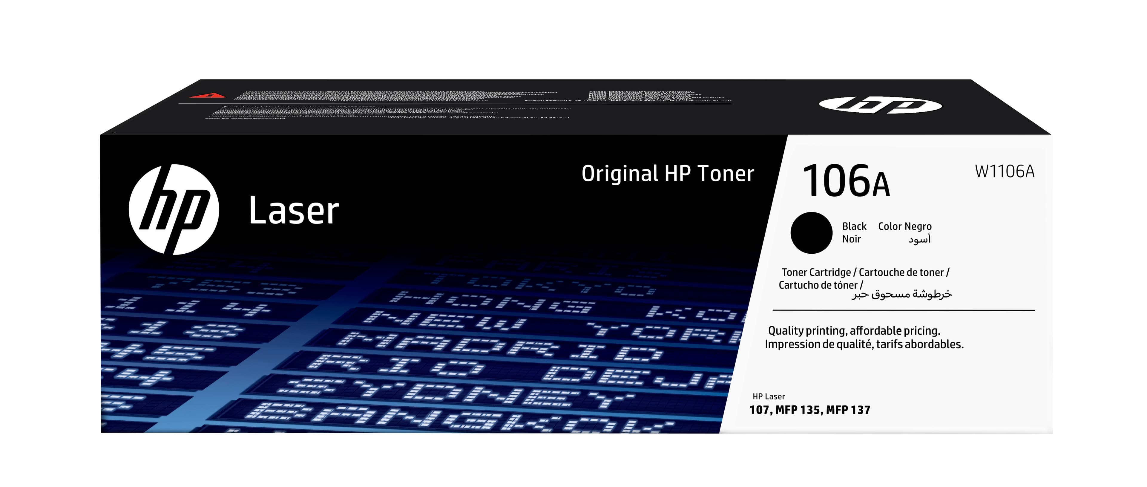 HP Cartouche de toner laser authentique 106A, noir