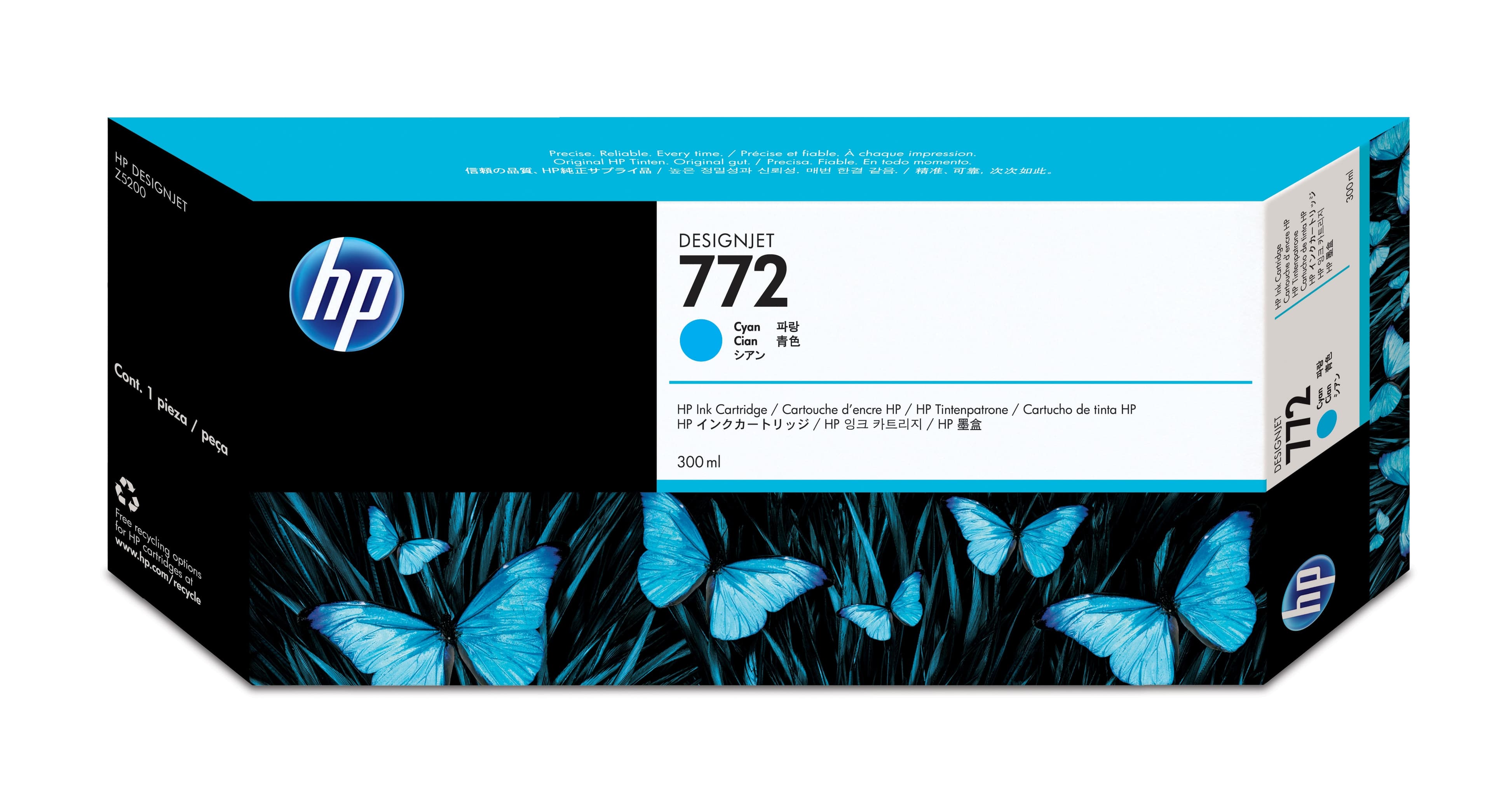 HP 772 cartouche d'encre DesignJet cyan, 300 ml