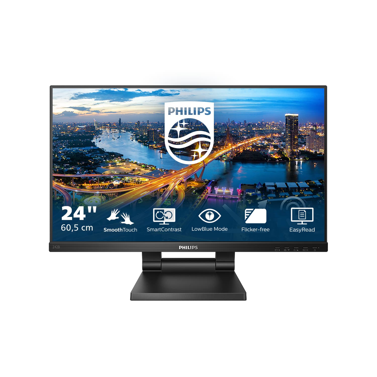 Philips 242B1TC/00 écran plat de PC 60,5 cm (23.8") 1920 x 1080 pixels Full HD LED Écran tactile Noir