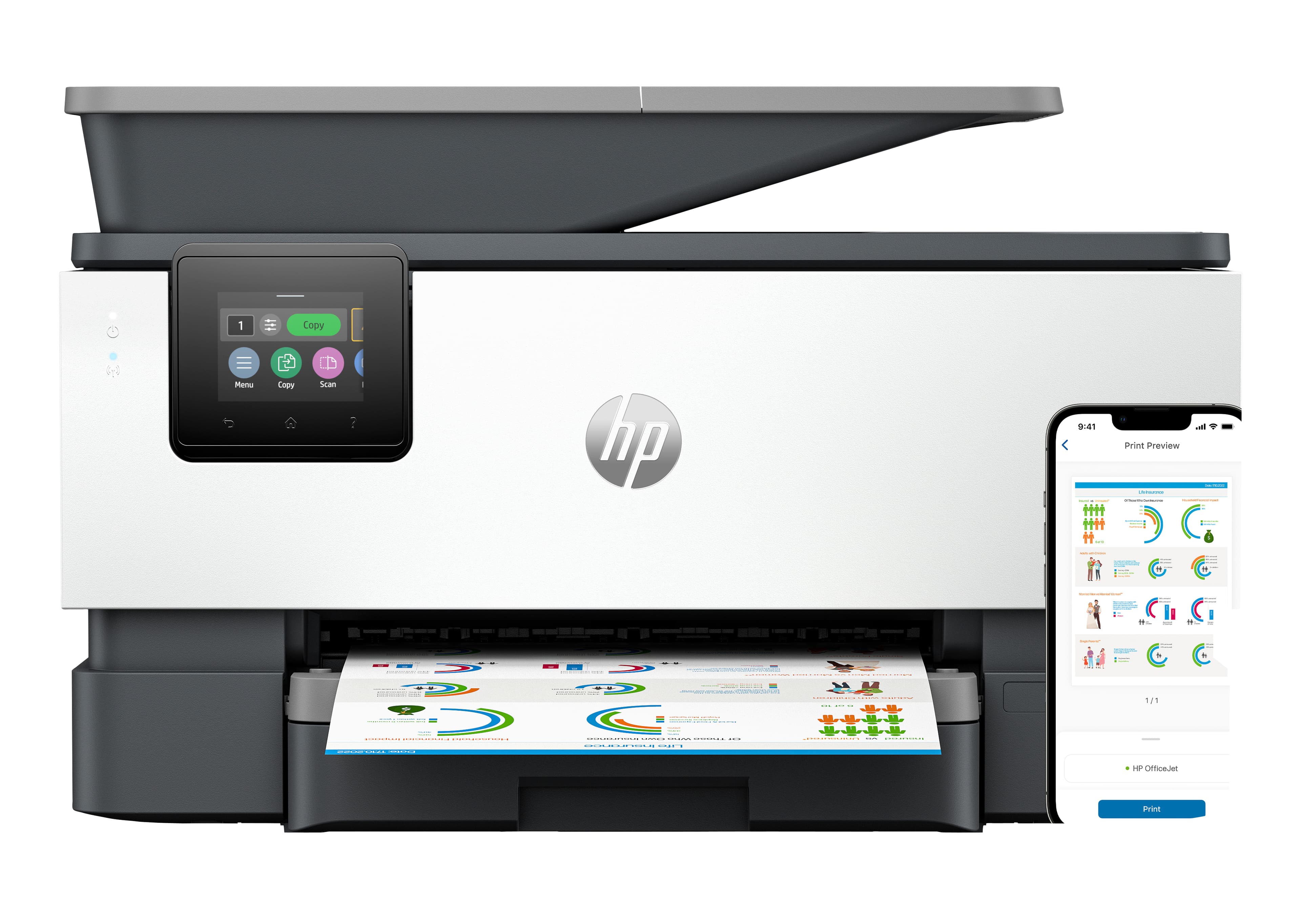 HP OfficeJet Pro 9120e Sans fil All-in-One Couleur Imprimante, Instant Ink; Impression recto-verso