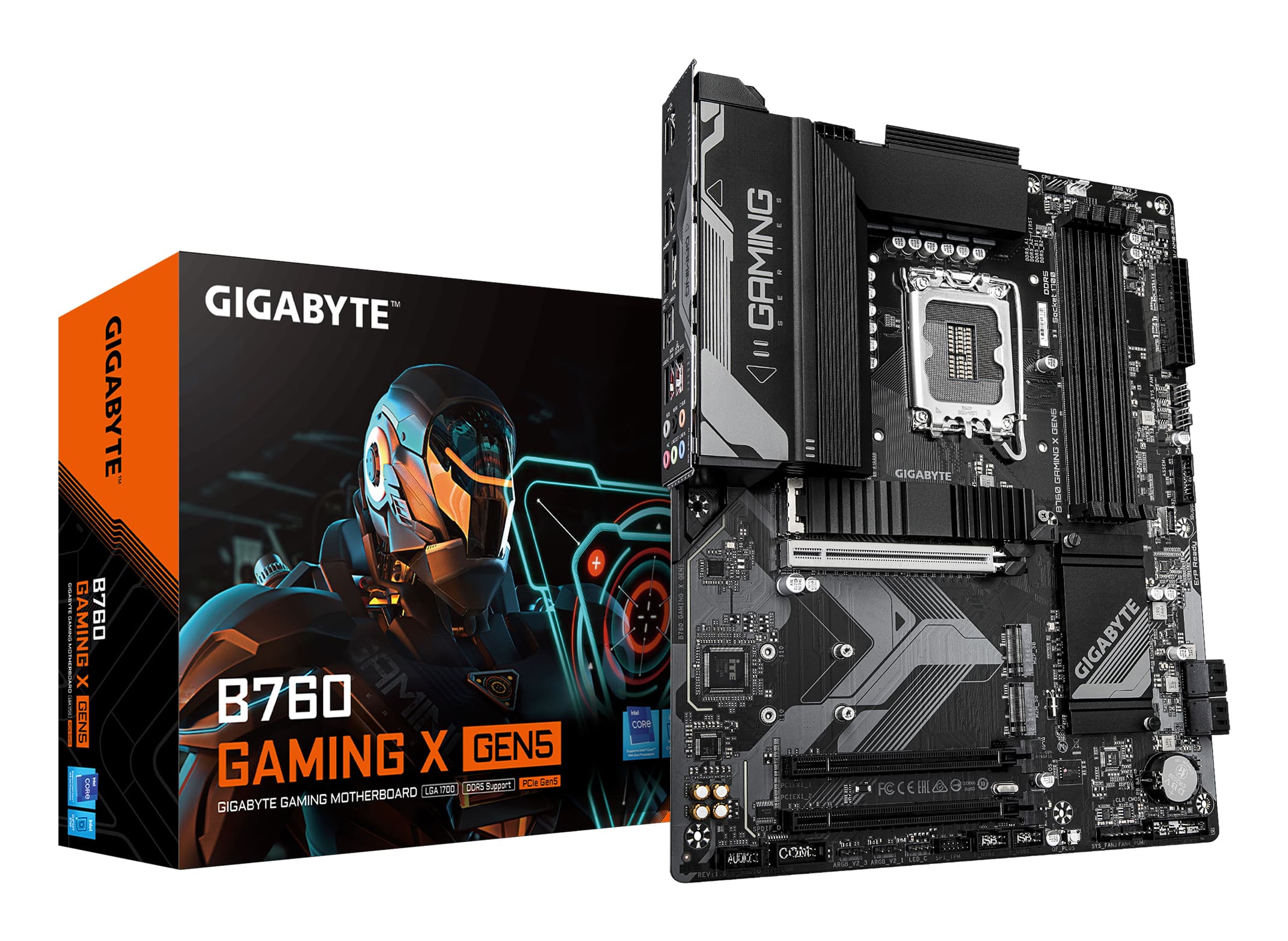 GIGABYTE B760 GAMING X GEN5 Carte Mère – Compatible avec les processeurs Intel Core 14e génération, VRM 8+1+1 phases, jusqu’à 5600 MHz DDR5, 3 x M.2 PCIe 4.0, LAN 2.5 GbE, USB 3.2 Gen 2
