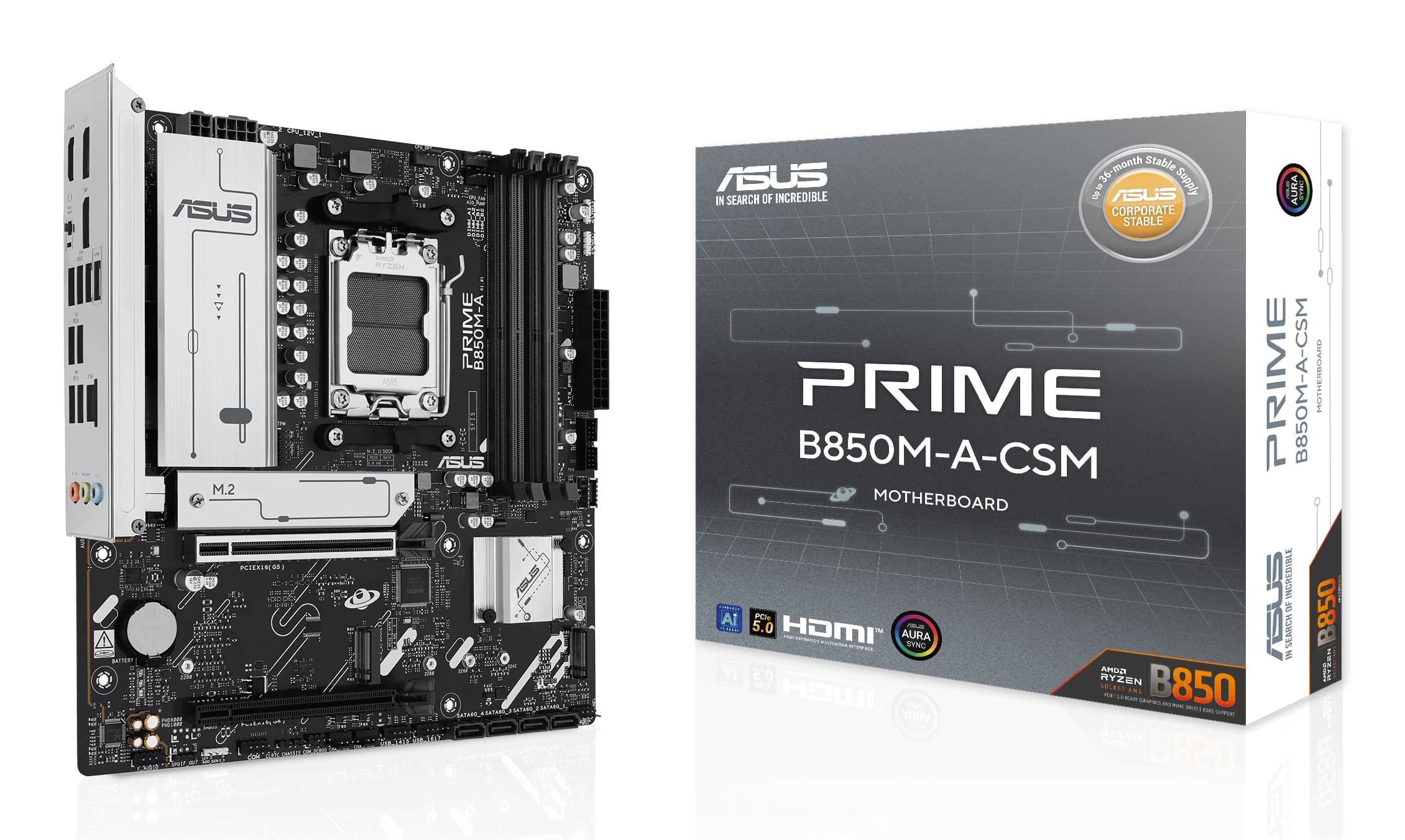 ASUS PRIME B850M-A-CSM AMD B850 Emplacement AM5 micro ATX