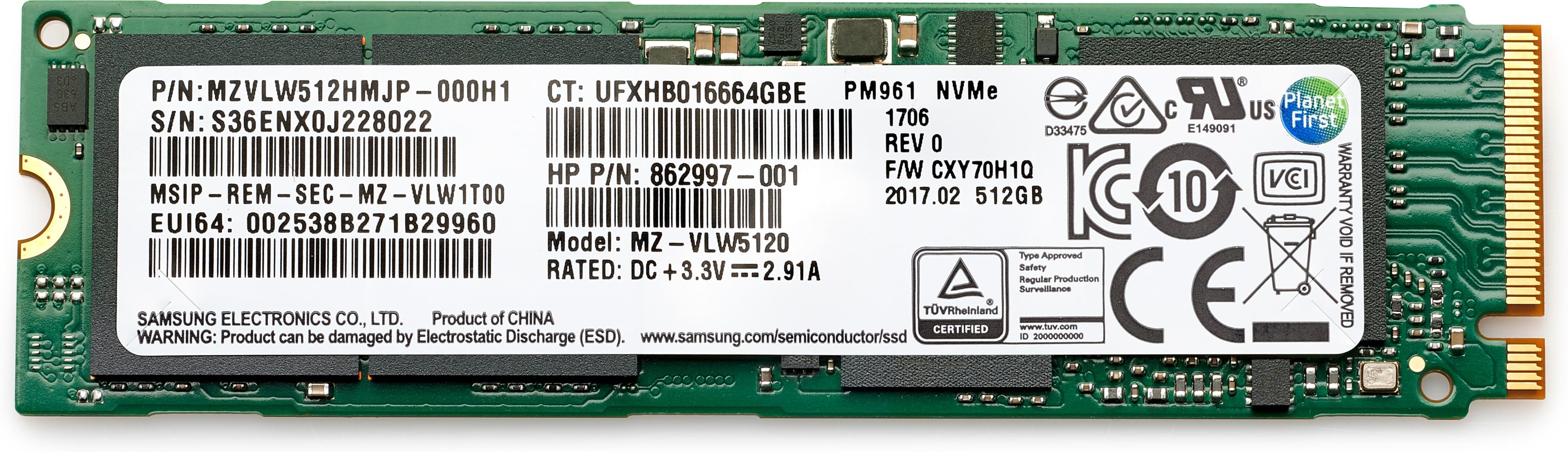 HP SSD TLC 512 Go PCIe 4x4 NVMe