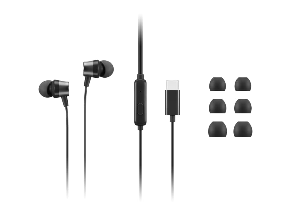 Lenovo 4XD1J77351 casque Avec fil Ecouteurs Bureau/Centre d'appels USB Type-C Noir