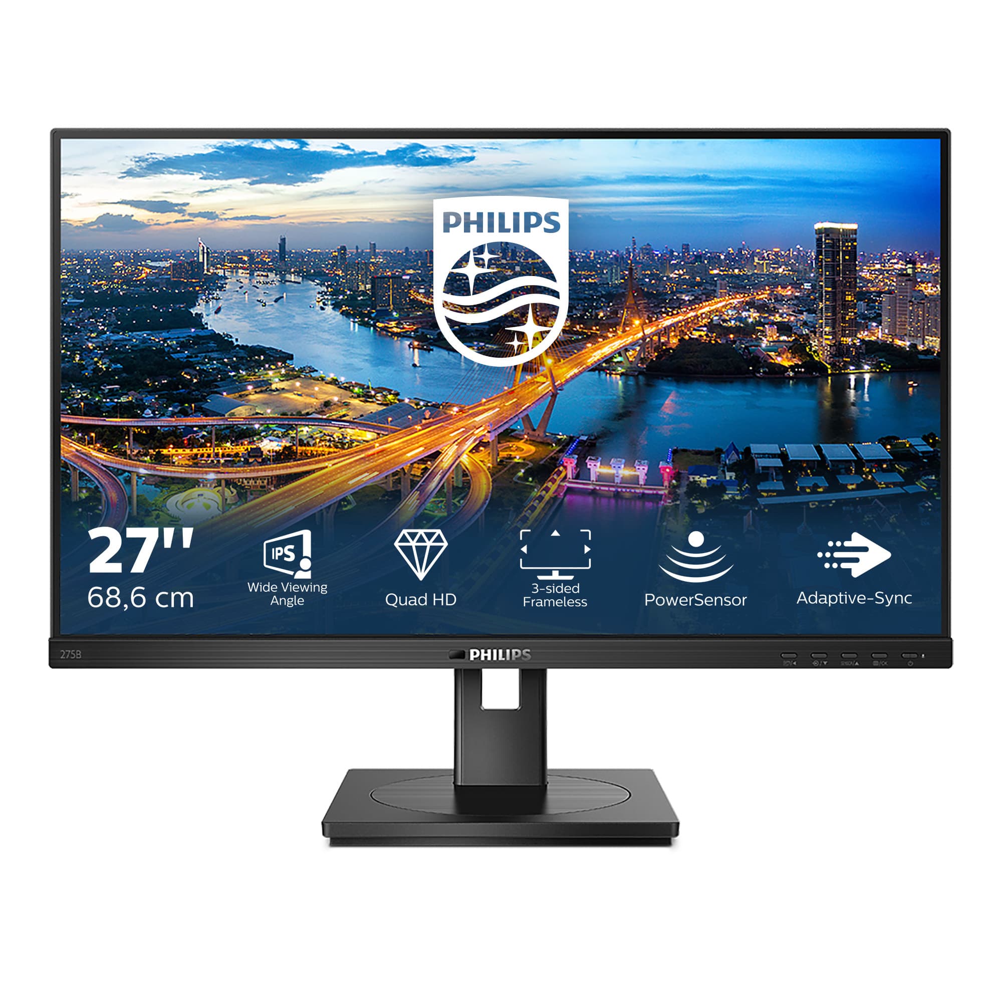 Philips B Line 275B1/00 écran plat de PC 68,6 cm (27") 2560 x 1440 pixels 2K Ultra HD LCD Noir