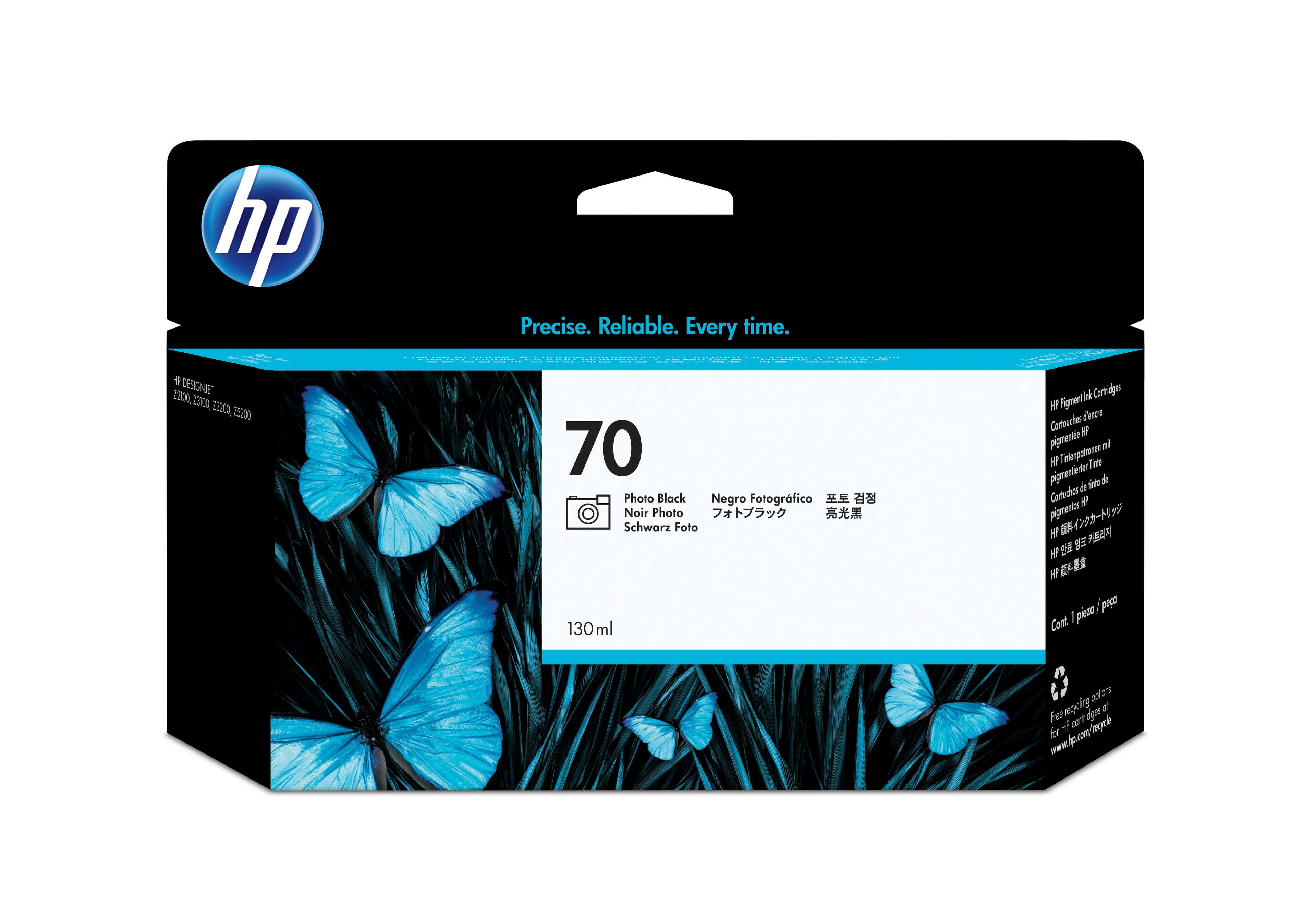 HP 70 cartouche d'encre DesignJet noir photo, 130 ml