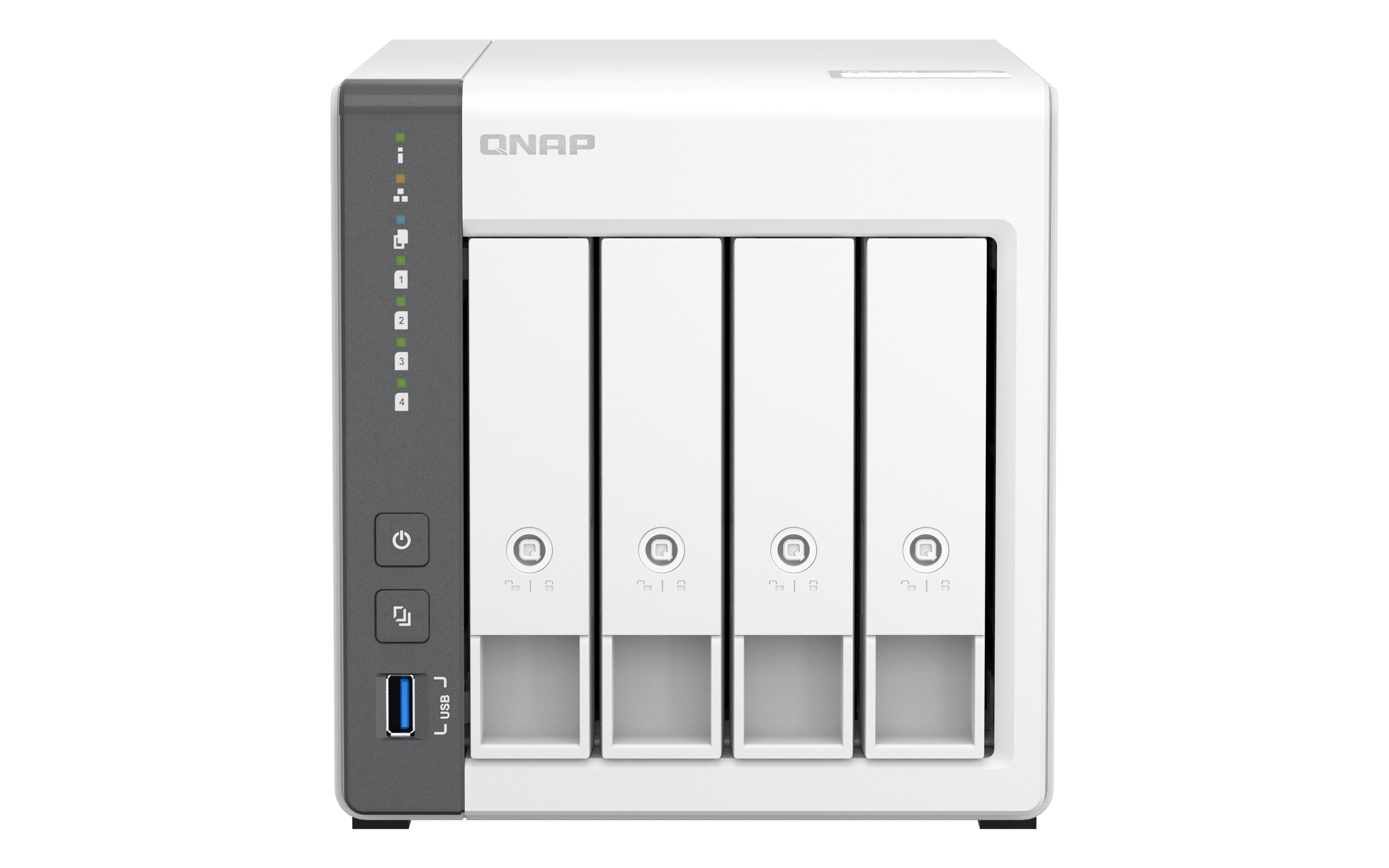 QNAP TS-433 NAS Tower ARM Cortex-A55 4 Go 0 To QNAP QTS Blanc