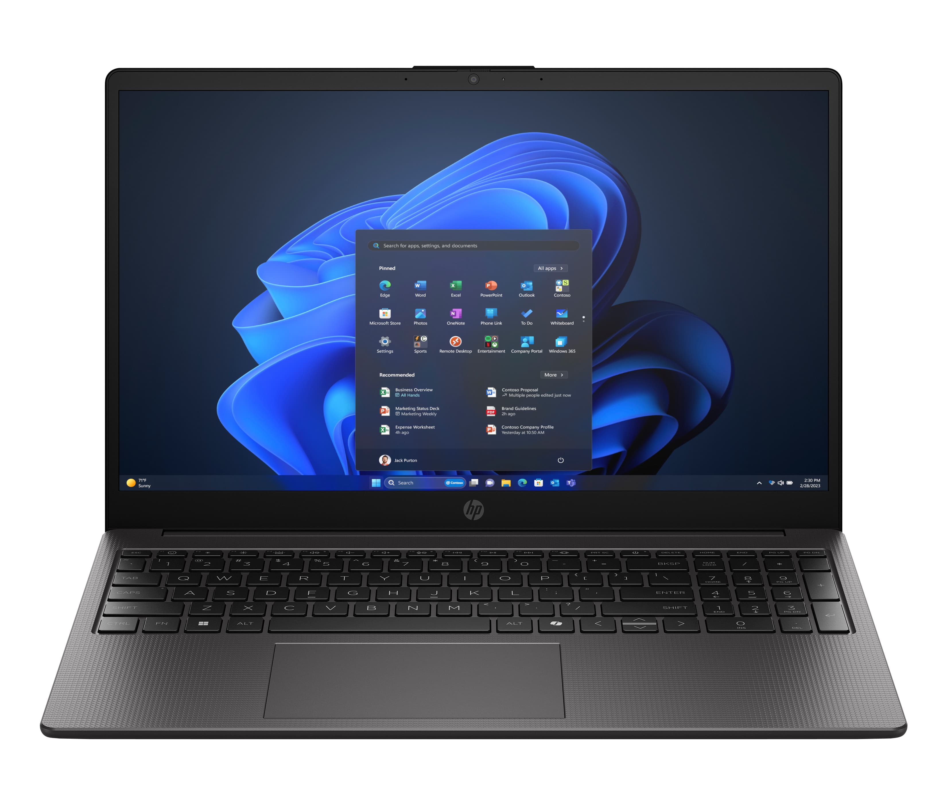 HP 255R 15.6 inch G10 Notebook PC AMD Ryzen™ 5 7535U 39,6 cm (15.6") Full HD 16 Go DDR5-SDRAM Wi-Fi 6 (802.11ax) Windows 11 Pro Noir