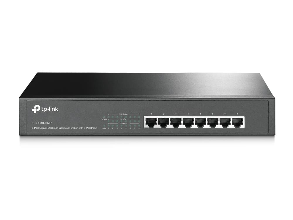 TP-Link TL-SG1008MP commutateur réseau Non-géré Gigabit Ethernet (10/100/1000) Connexion Ethernet, supportant l'alimentation via ce port (PoE) Noir
