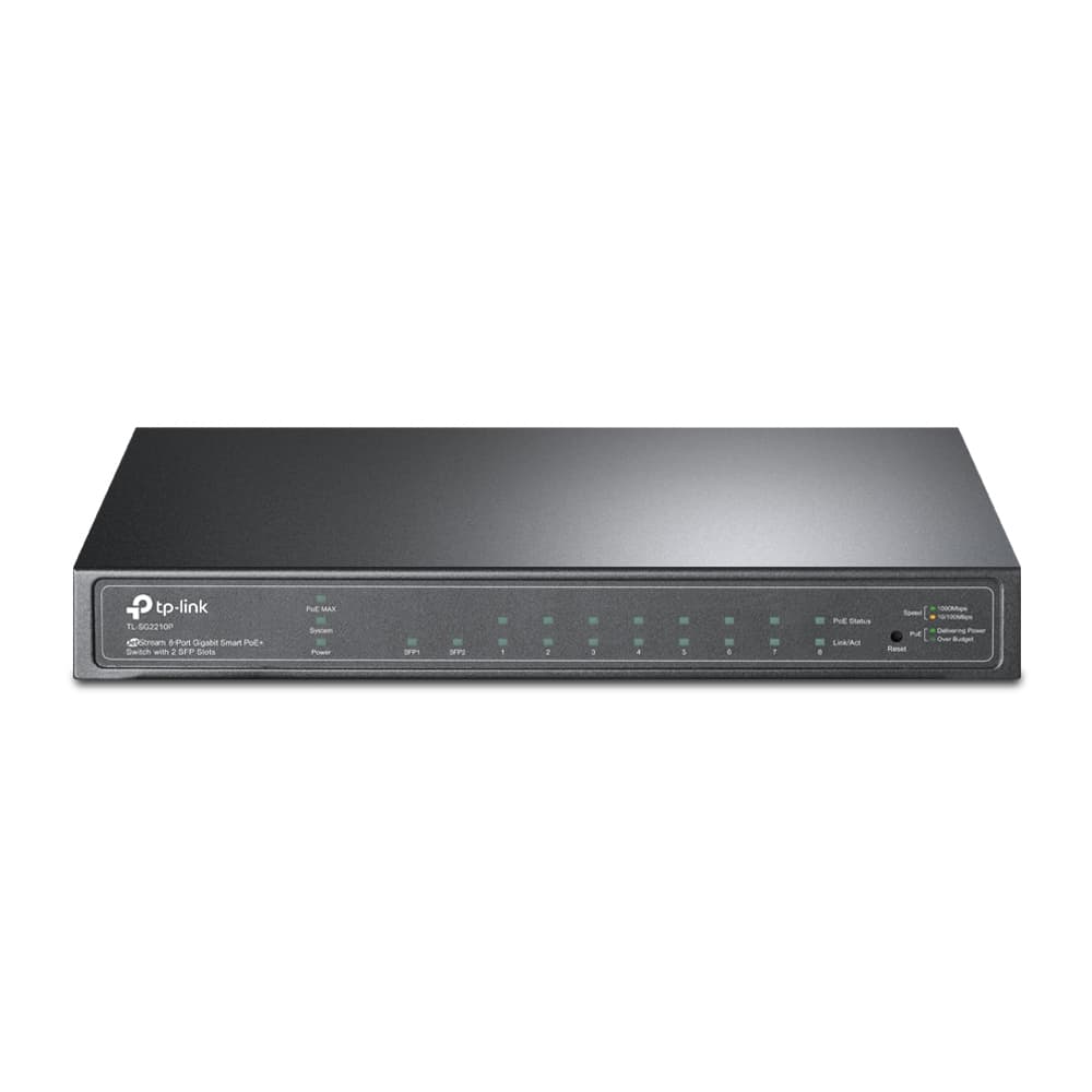 TP-Link JetStream TL-SG2210P commutateur réseau Géré L2/L4 Gigabit Ethernet (10/100/1000) Connexion Ethernet, supportant l'alimentation via ce port (PoE) Noir