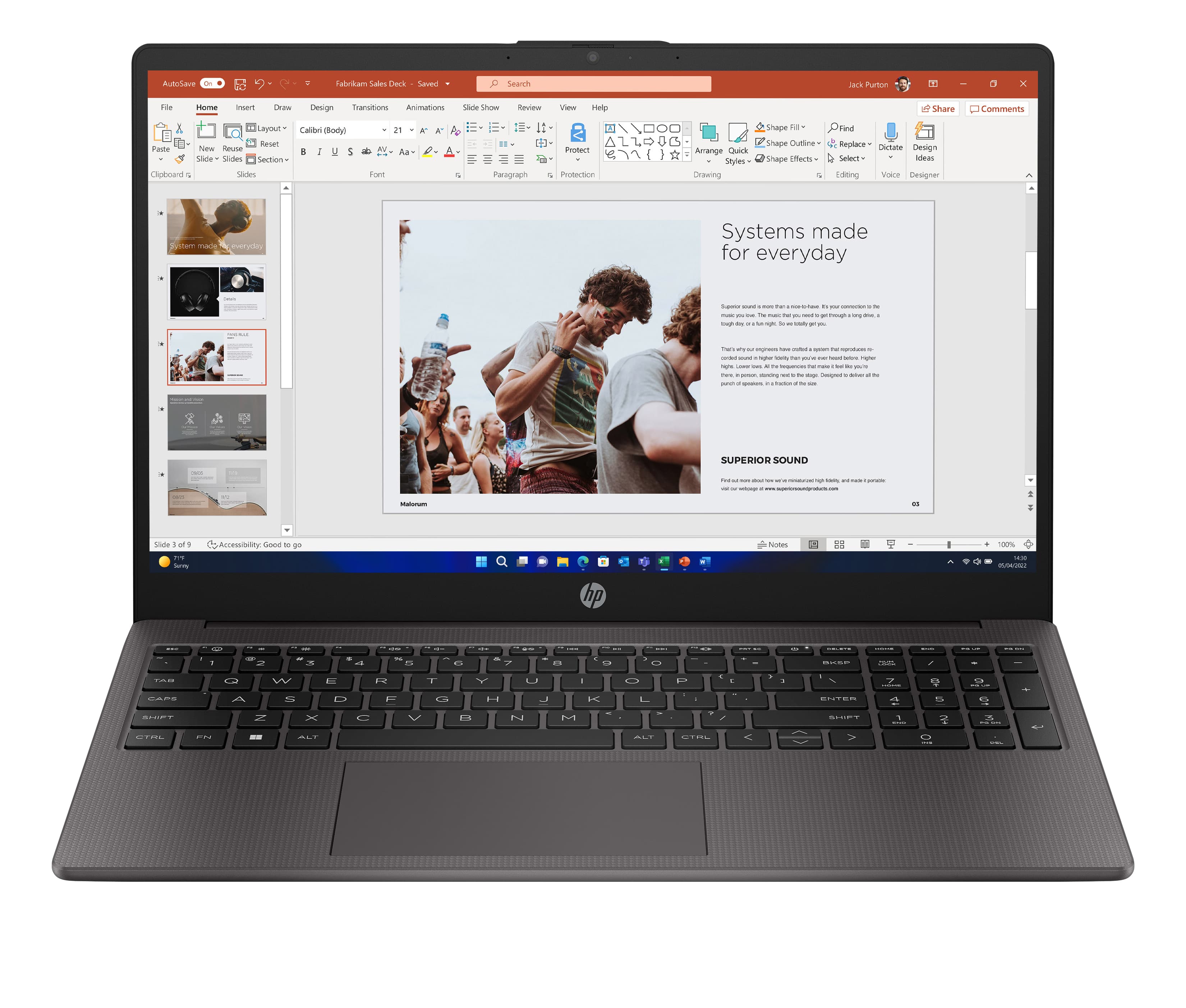 HP 255 G10 AMD Ryzen™ 3 7330U Ordinateur portable 39,6 cm (15.6") Full HD 8 Go DDR4-SDRAM 256 Go SSD Wi-Fi 6 (802.11ax) Windows 11 Home Noir