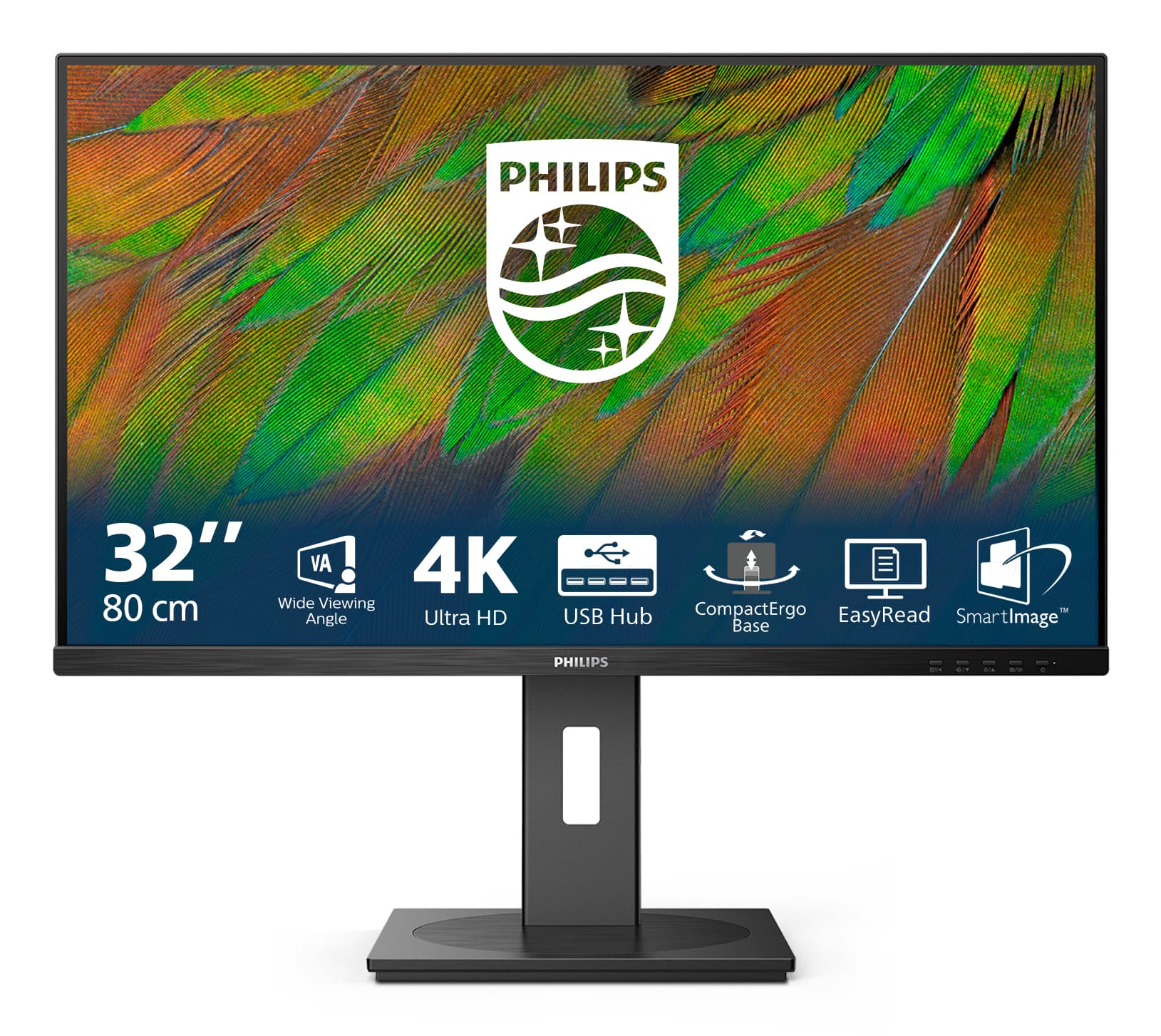 Philips 3000 series 32B1N3800/00 écran plat de PC 81,3 cm (32") 3840 x 2160 pixels 4K Ultra HD LCD Noir