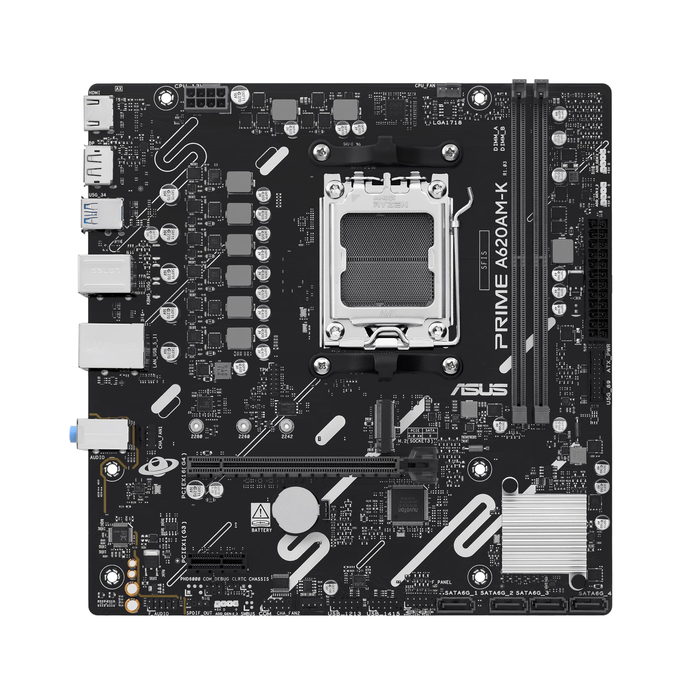 ASUS PRIME A620AM-K AMD A620A Emplacement AM5 micro ATX