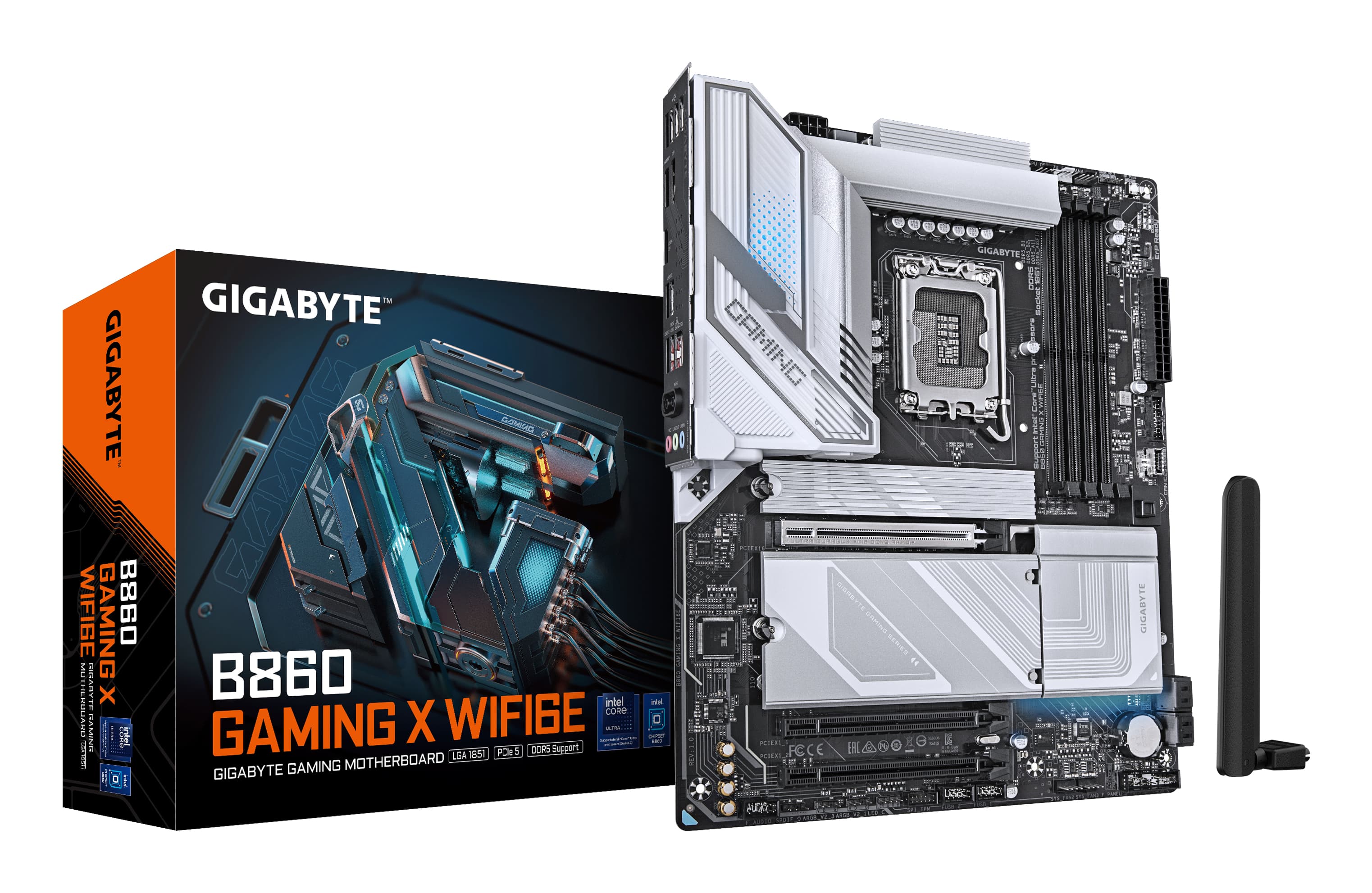 GIGABYTE B860 GAMING X WIFI6E Carte mère - Processeurs Intel Core Ultra, VRM 12+1+2+1 phases, jusqu'à 9066MHz DDR5, 1xPCIe 5.0 + 2xPCIe 4.0 M.2, LAN 2,5 GbE, WIFI 6E, USB4