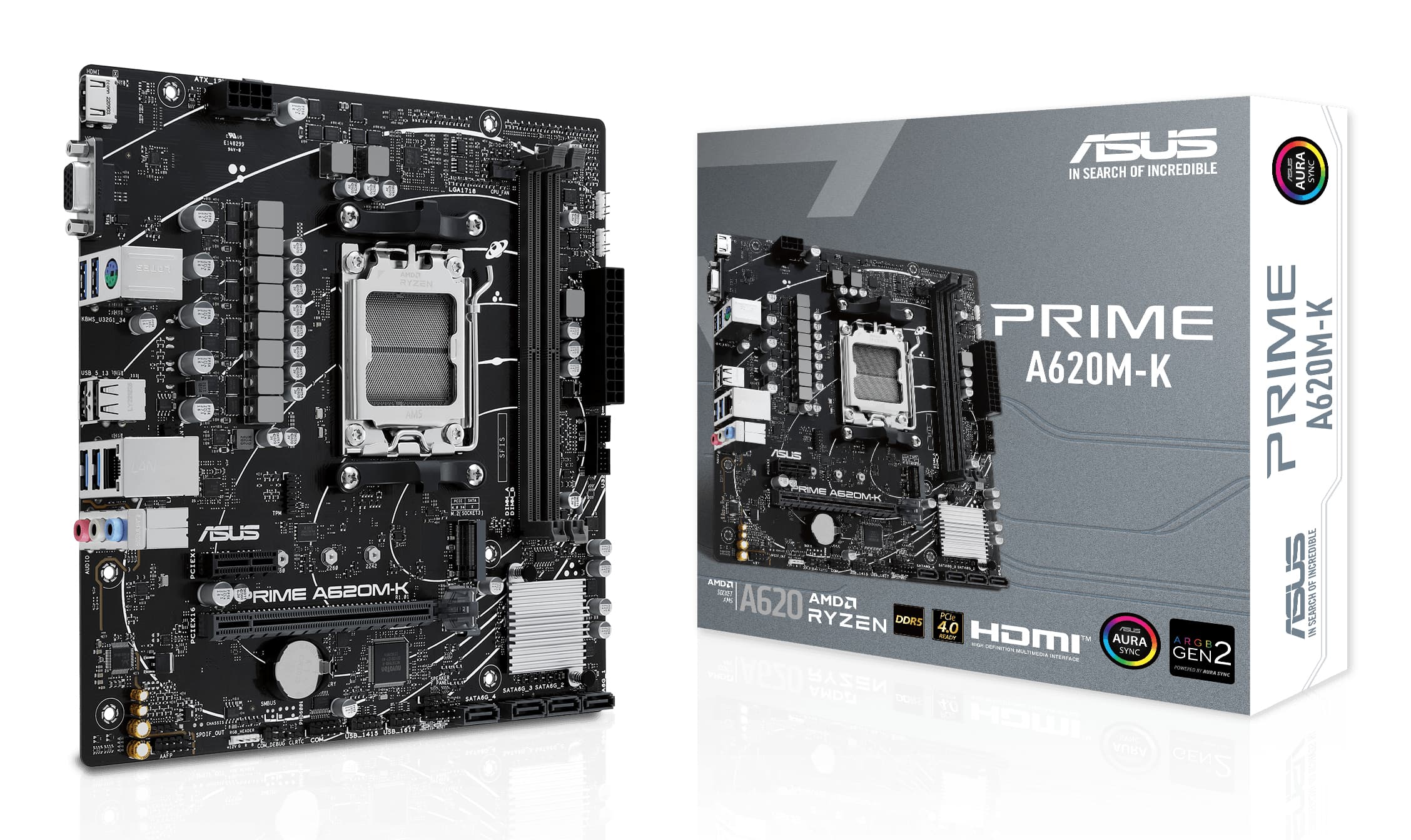 ASUS PRIME A620M-K AMD A620 Emplacement AM5 micro ATX