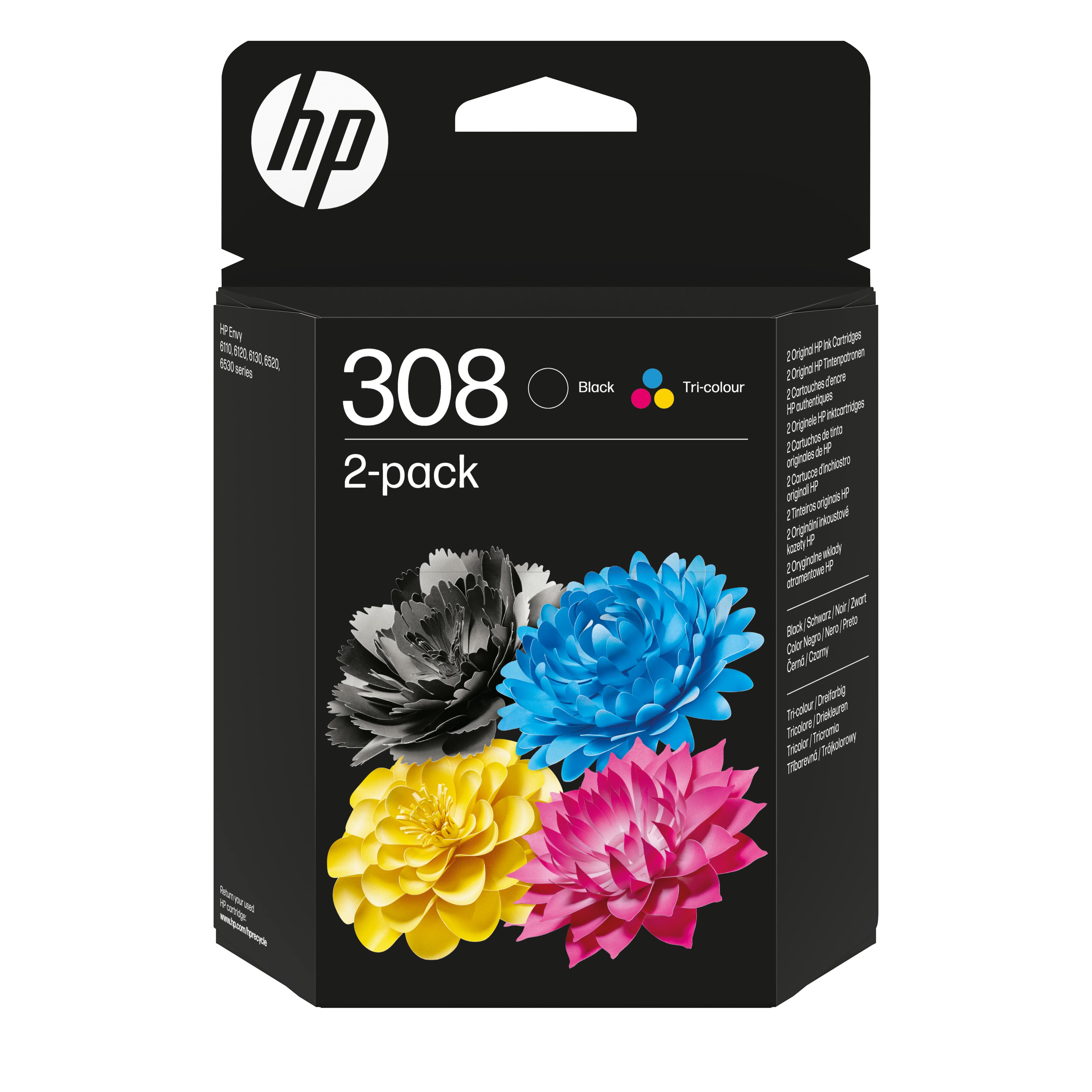 HP 308 Pack de 2 cartouches d’encre authentiques Noir/Trois couleurs