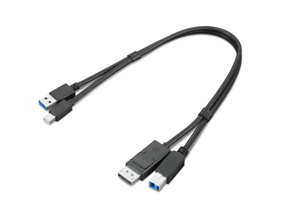 Lenovo 4X91D11453 câble USB USB 3.2 Gen 1 (3.1 Gen 1) 0,43 m USB A USB B Noir
