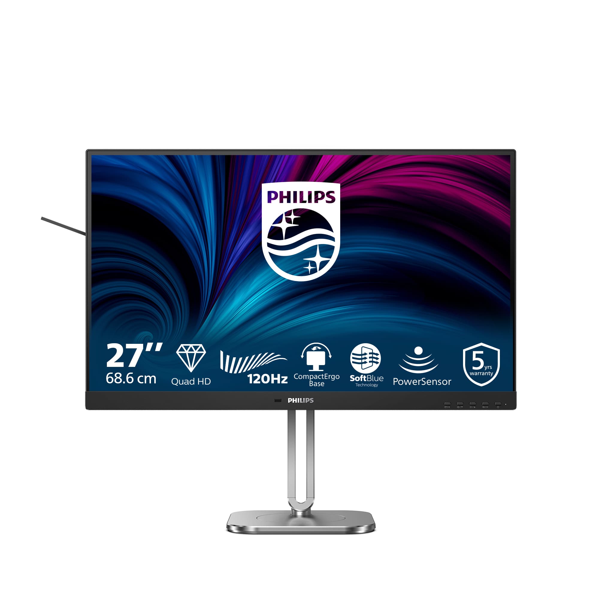 Philips 4000 series 27B2N4500/00 écran plat de PC 68,6 cm (27") 2560 x 1440 pixels Quad HD LCD Gris