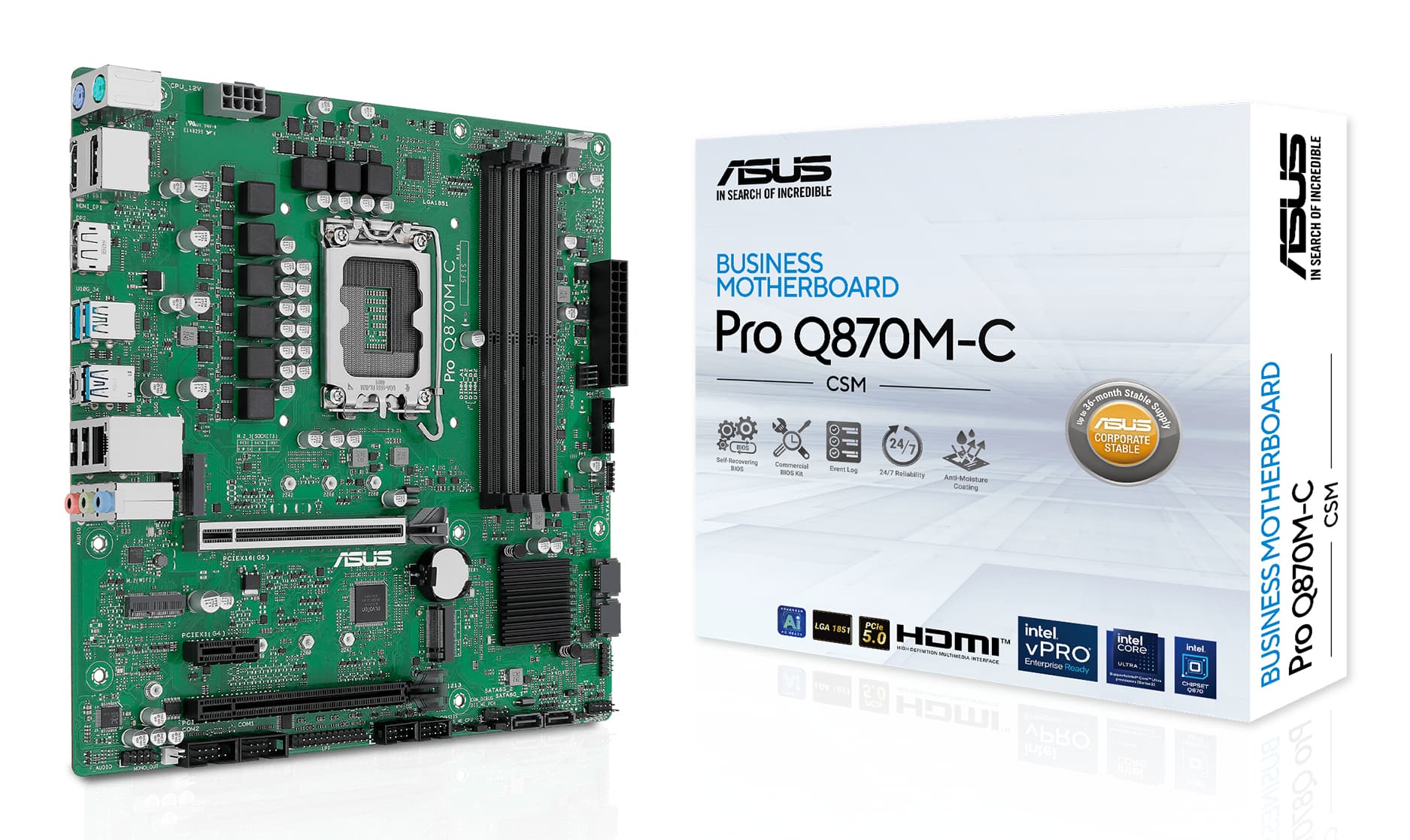 ASUS PRO Q870M-C-CSM Intel Q870 LGA 1851 (Socket V1) micro ATX