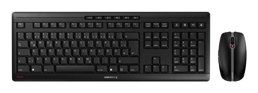 CHERRY Stream Desktop clavier Souris incluse Bureau RF sans fil QWERTZ Allemand Noir