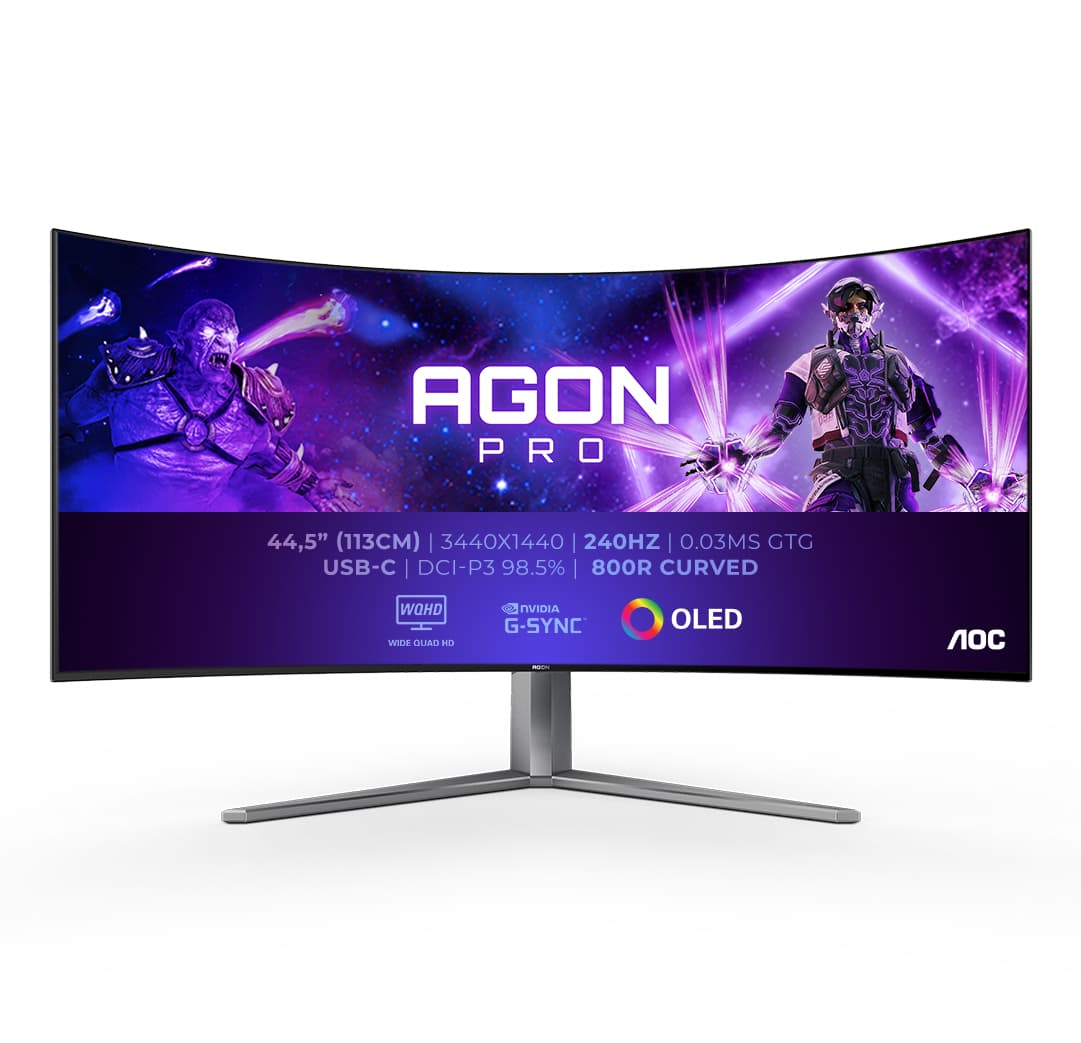 AOC AGON PRO AG456UCZD écran plat de PC 113 cm (44.5") 3440 x 1440 pixels Wide Quad HD OLED Noir